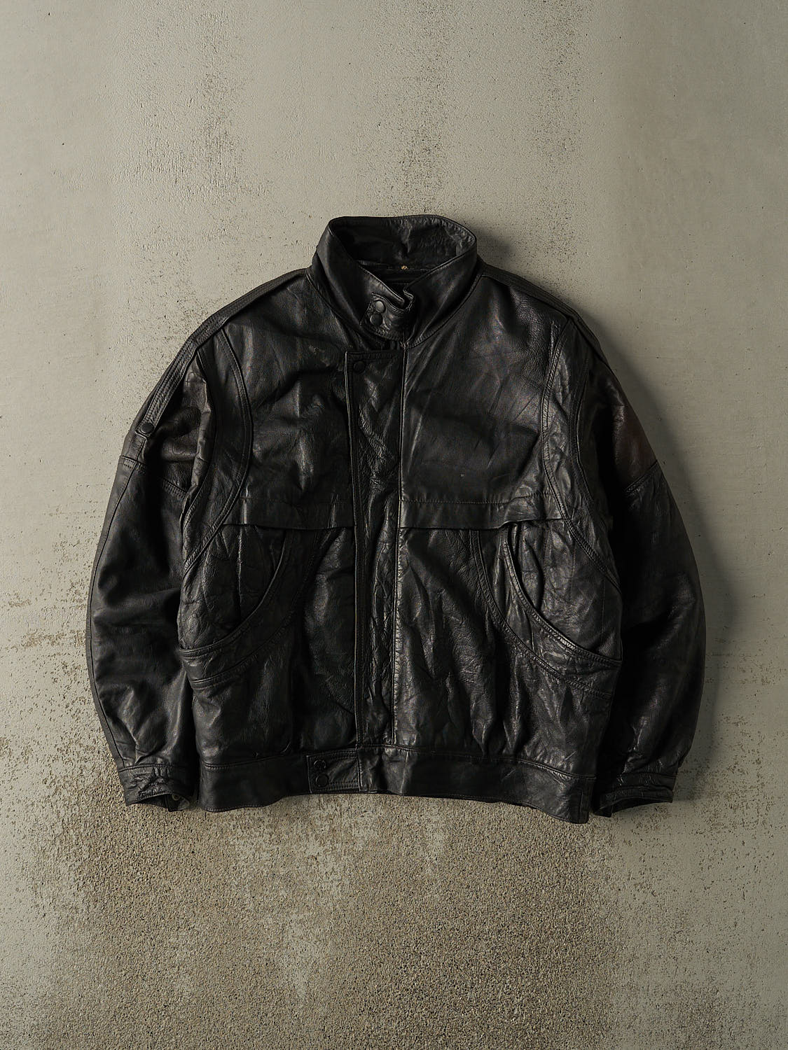 Vintage 80s Black Leather Jacket (L/XL)
