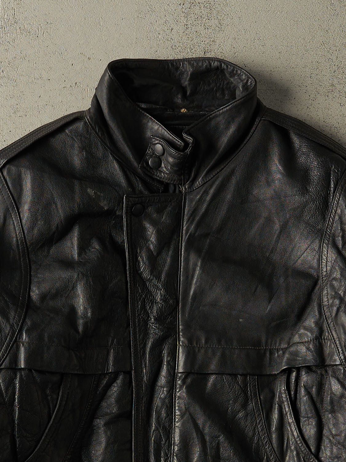 Vintage 80s Black Leather Jacket (L/XL)