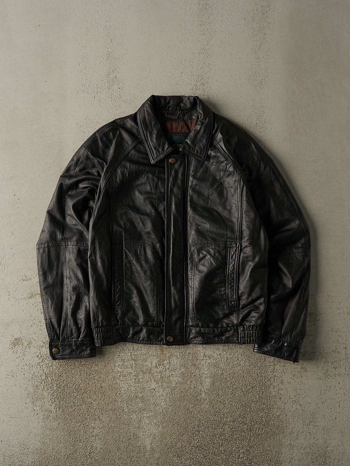 Vintage 90s Black Danier Leather Bomber Jacket (M/L)