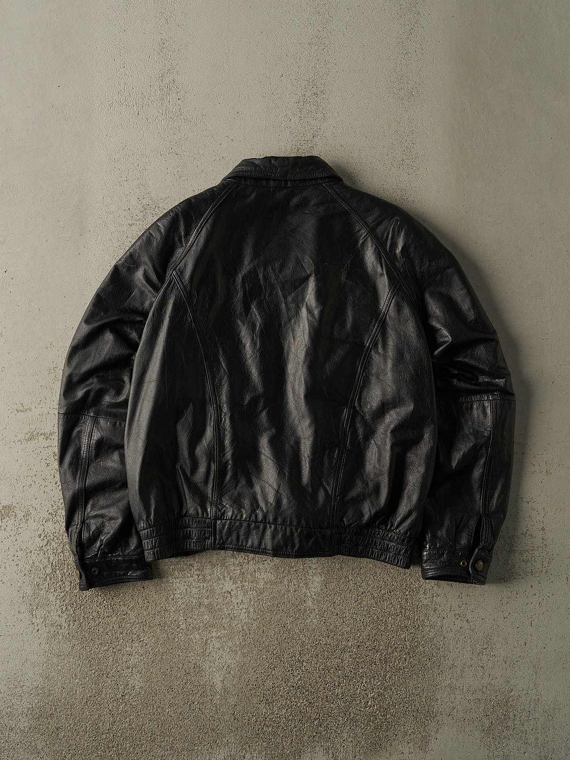 Vintage 90s Black Danier Leather Bomber Jacket (M/L)