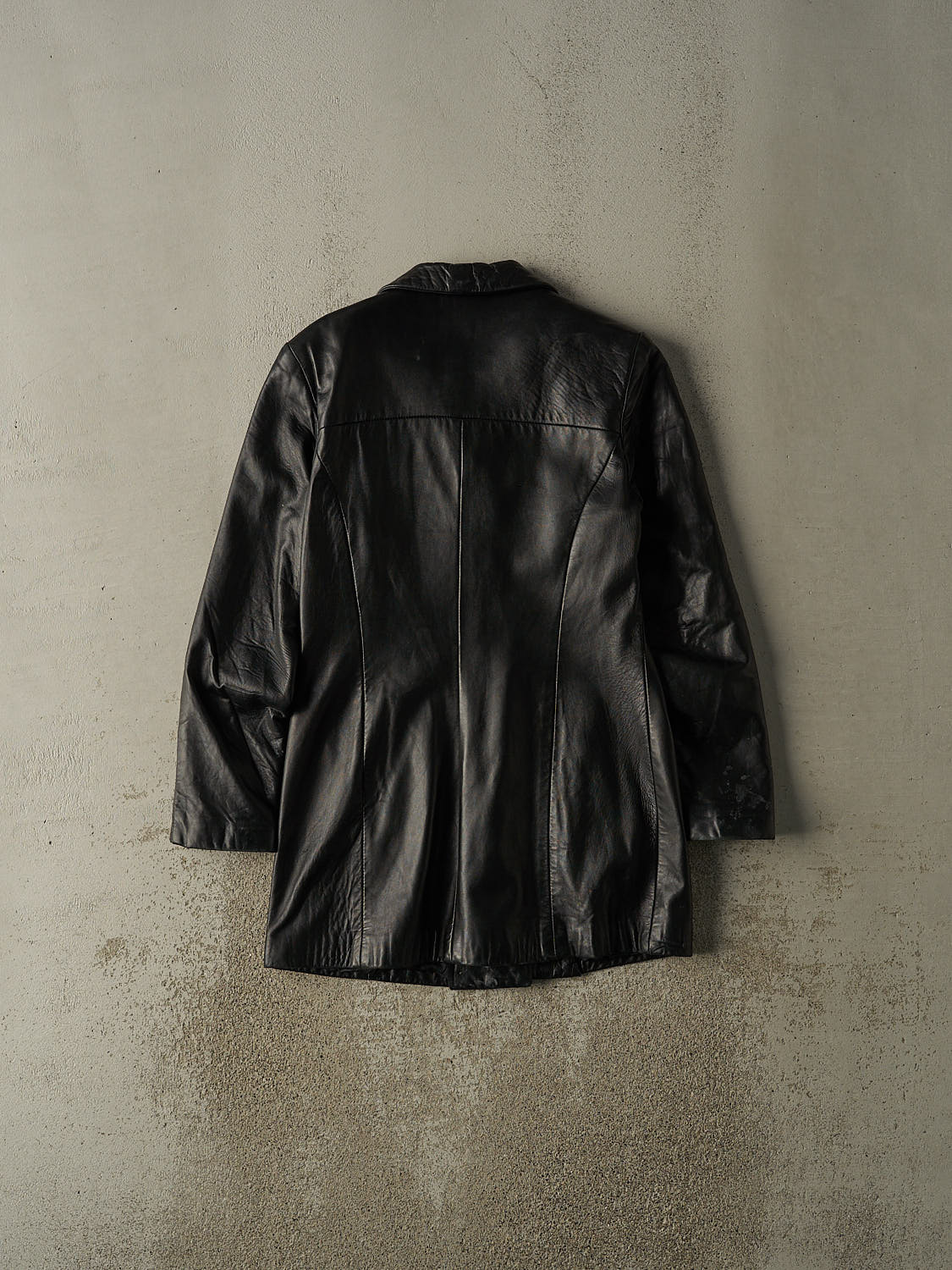 Vintage 90s Black Danier Leather Trench Coat (XS/S)