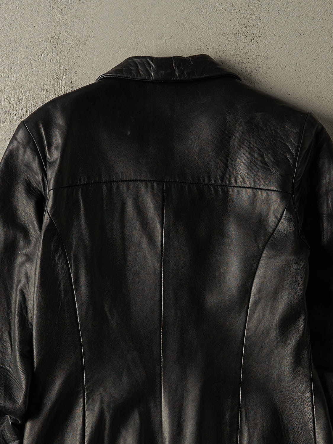 Vintage 90s Black Danier Leather Trench Coat (XS/S)