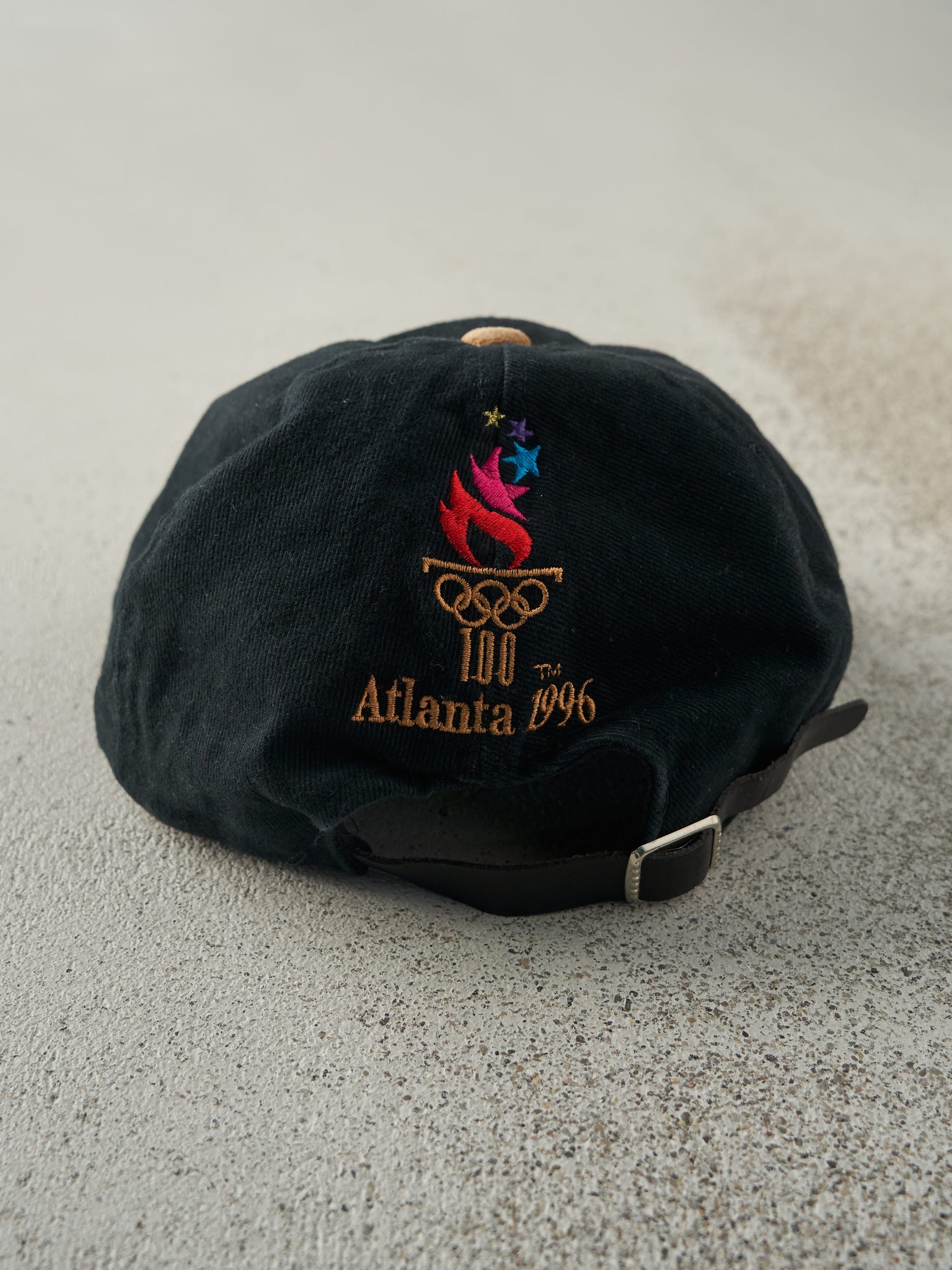 Vintage 96' Black Atlanta Olympics Leather Strap Back