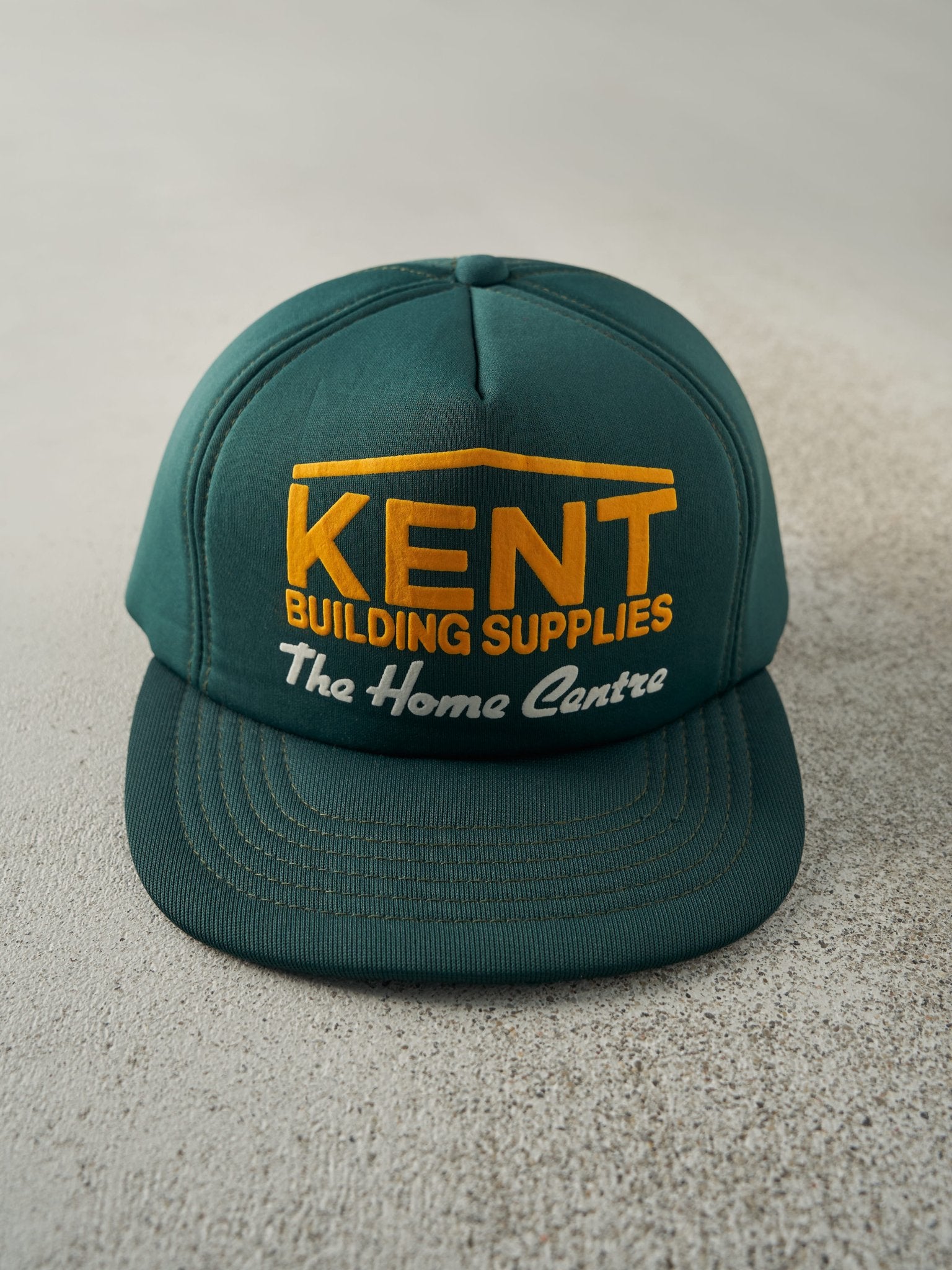 Vintage 80s Green Kent Building Supplies Foam Snapback