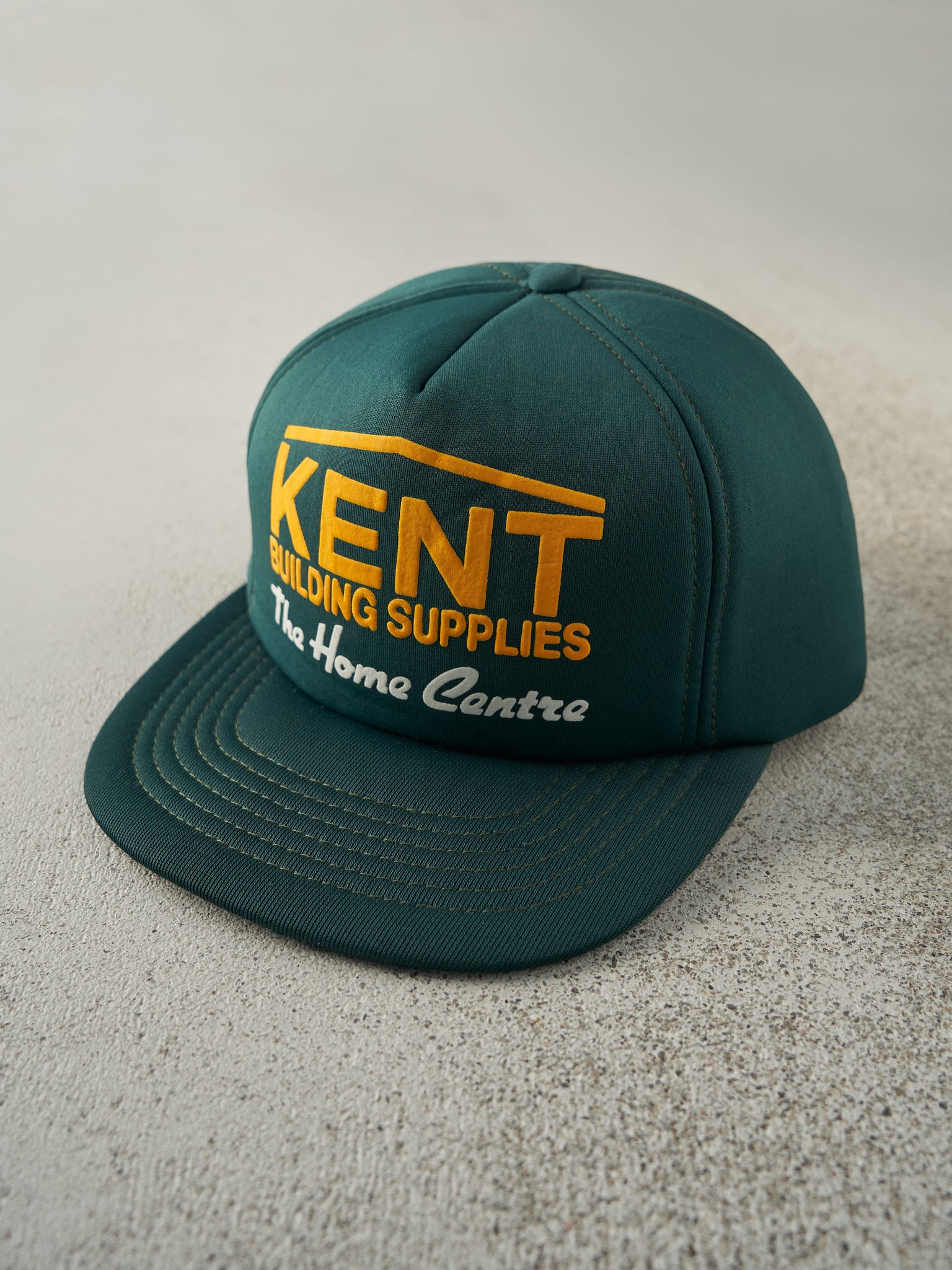 Vintage 80s Green Kent Building Supplies Foam Snapback