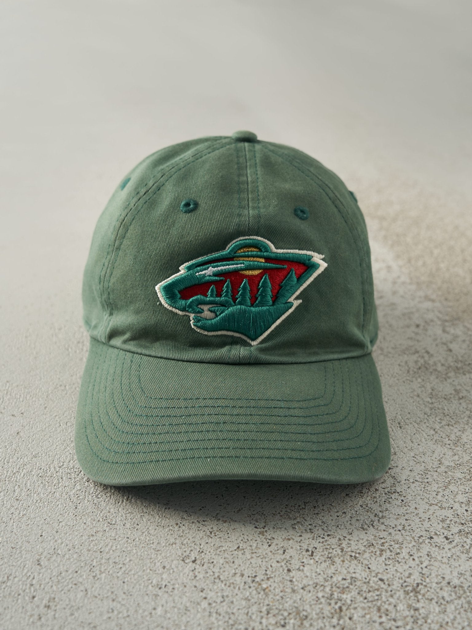 Vintage Y2K Green Minnesota Wild Strapback Hat