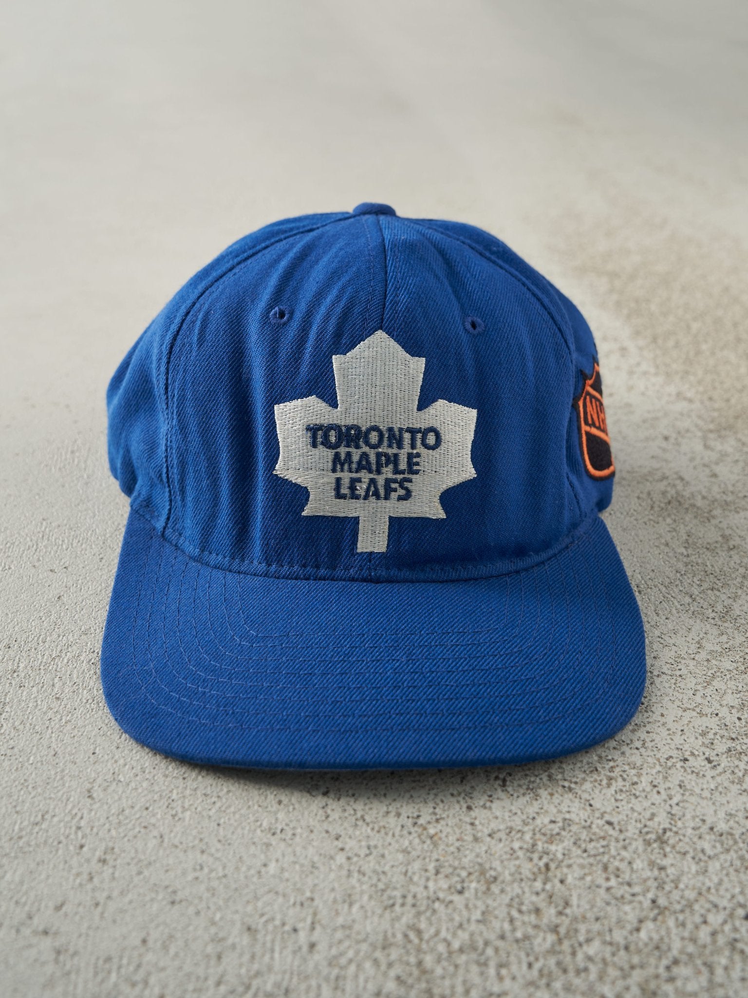 Vintage 90s Blue Toronto Maple Leafs Velcro Hat