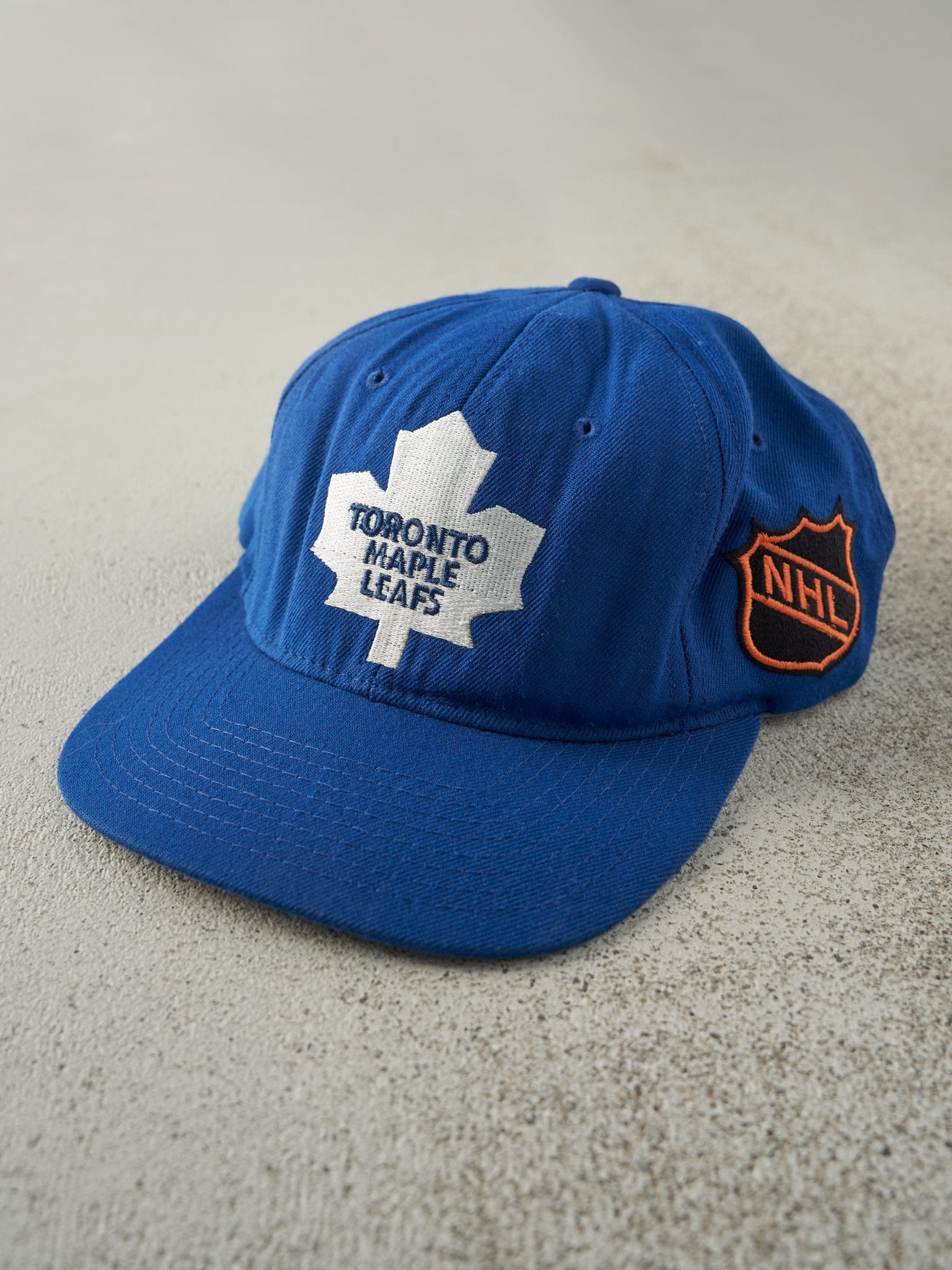 Vintage 90s Blue Toronto Maple Leafs Velcro Hat