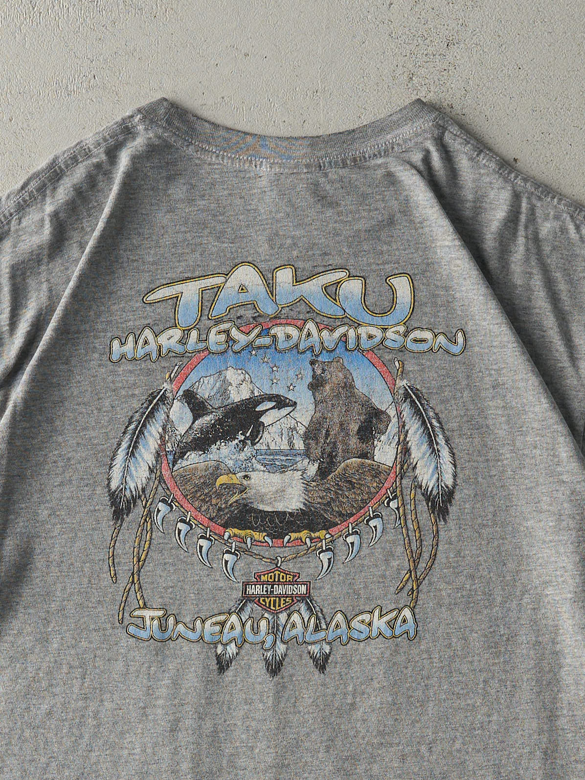 Vintage Y2K Grey Juneau Alaska Harley Davidson Tee (L)