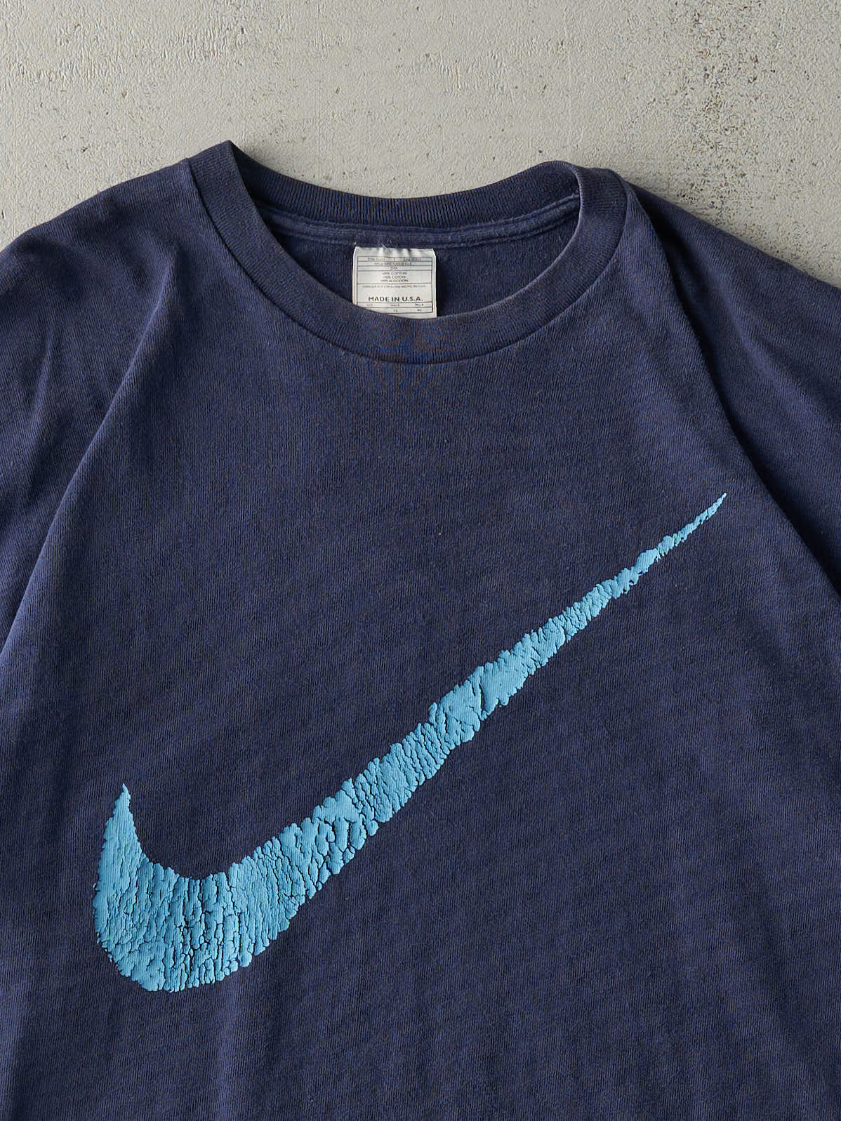 Vintage 90s Navy Blue Nike Logo Tee (L/XL)