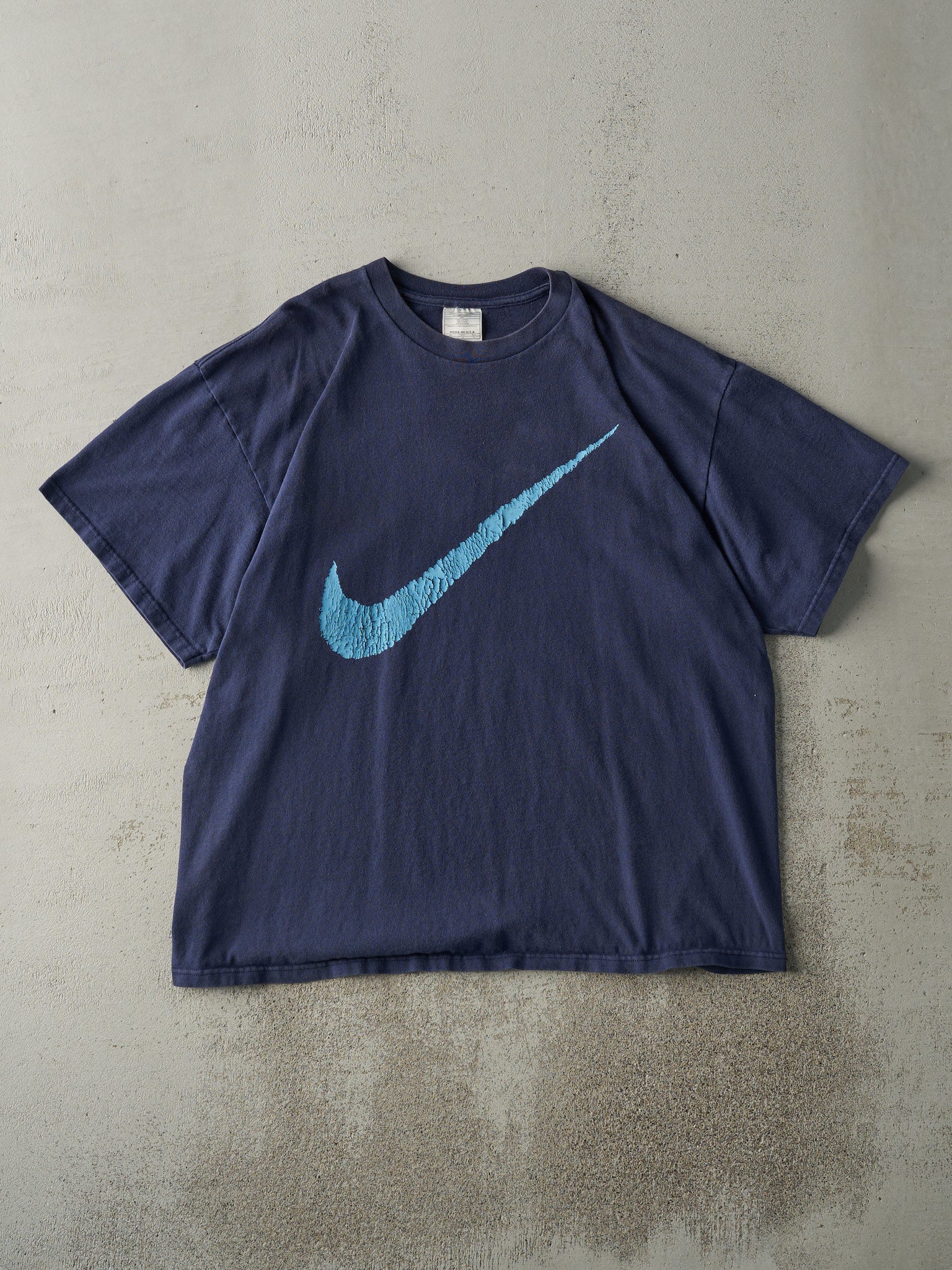 Vintage 90s Navy Blue Nike Logo Tee (L/XL)