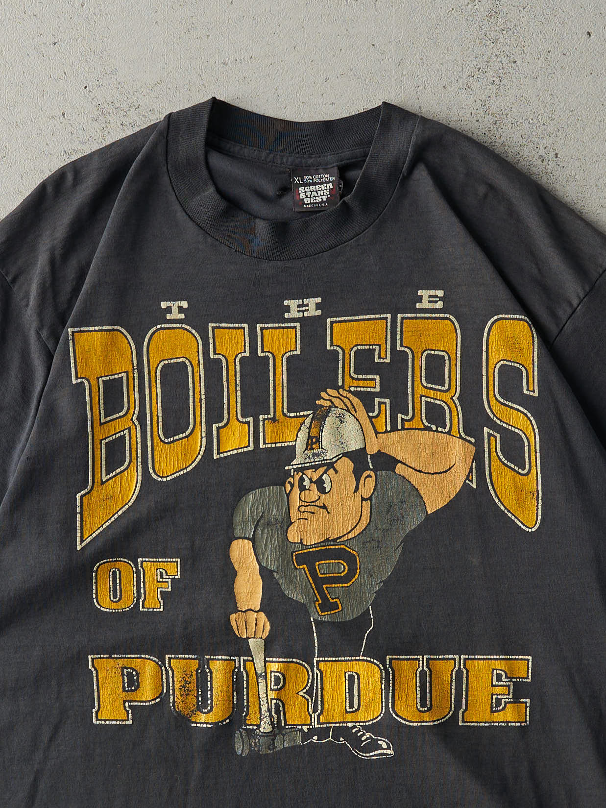 Vintage 80s Black Purdue Boilers Single Stitch Tee (M/L)