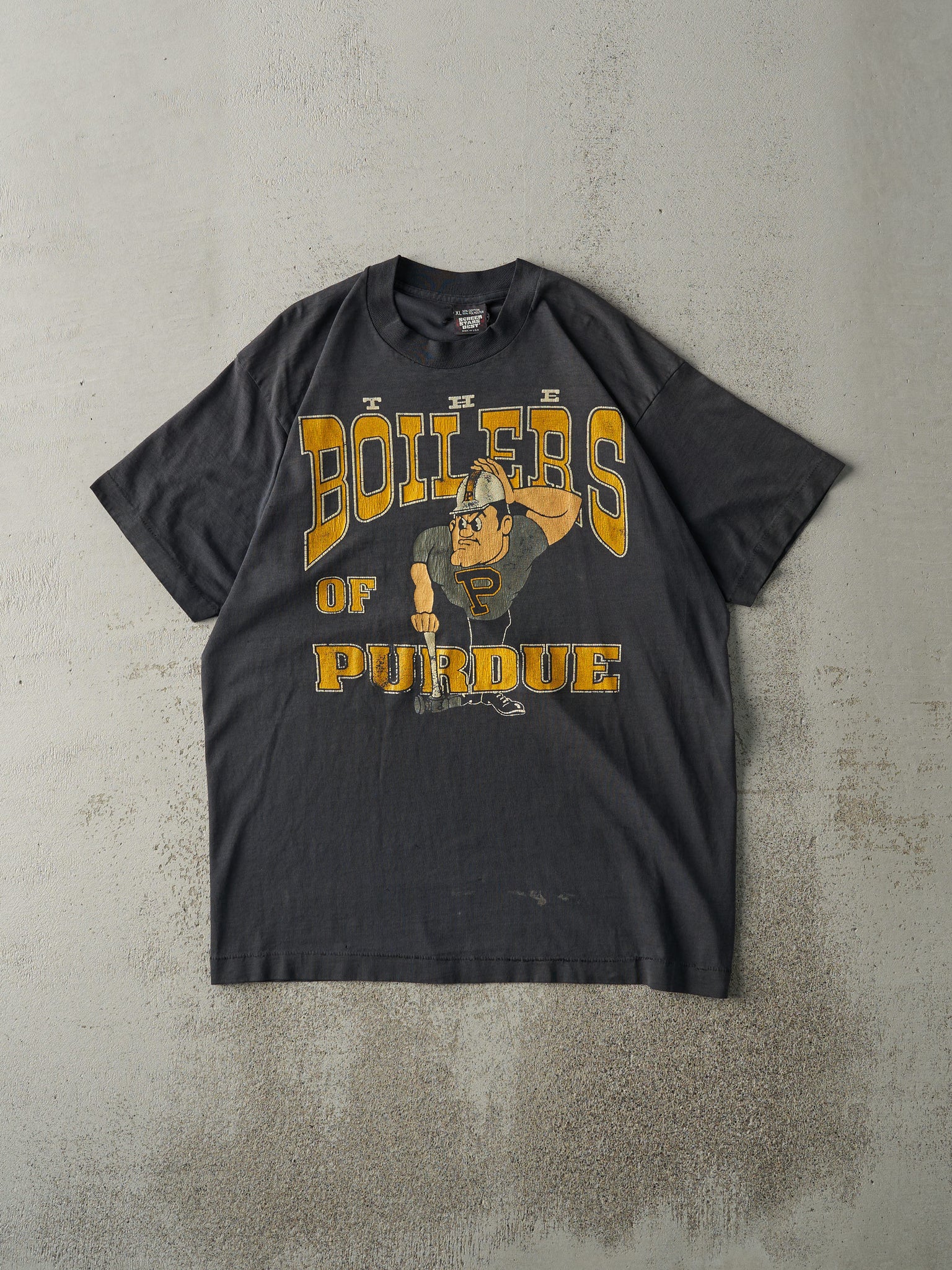 Vintage 80s Black Purdue Boilers Single Stitch Tee (M/L)