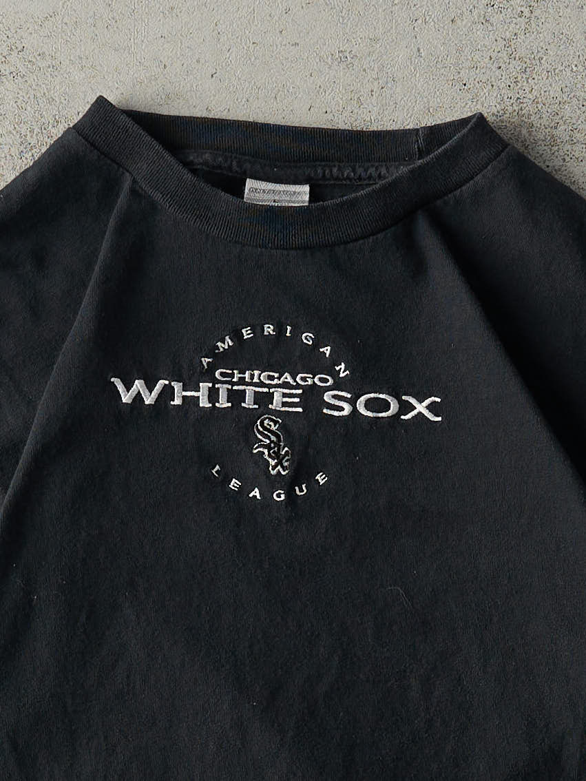 Vintage Y2K Black Embroidered Chicago White Sox Baby Tee (XS)