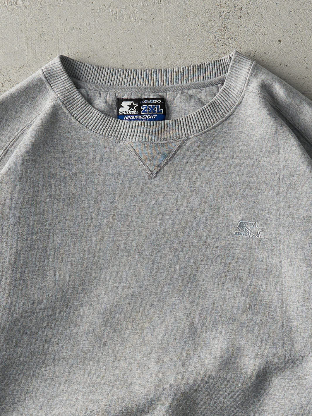 Vintage 90s Grey Embroidered Starter Boxy Crewneck (XL)