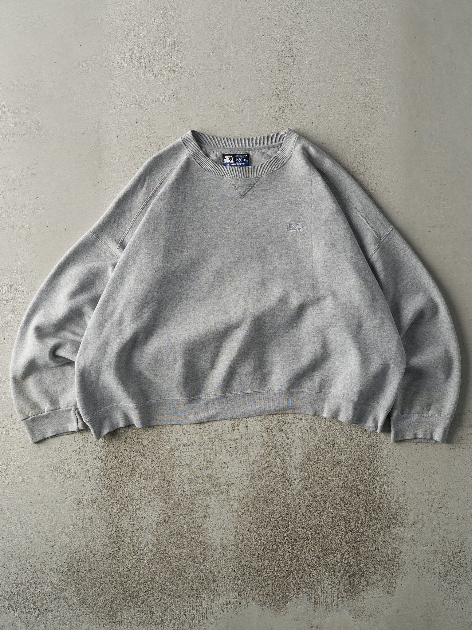 Vintage 90s Grey Embroidered Starter Boxy Crewneck (XL)