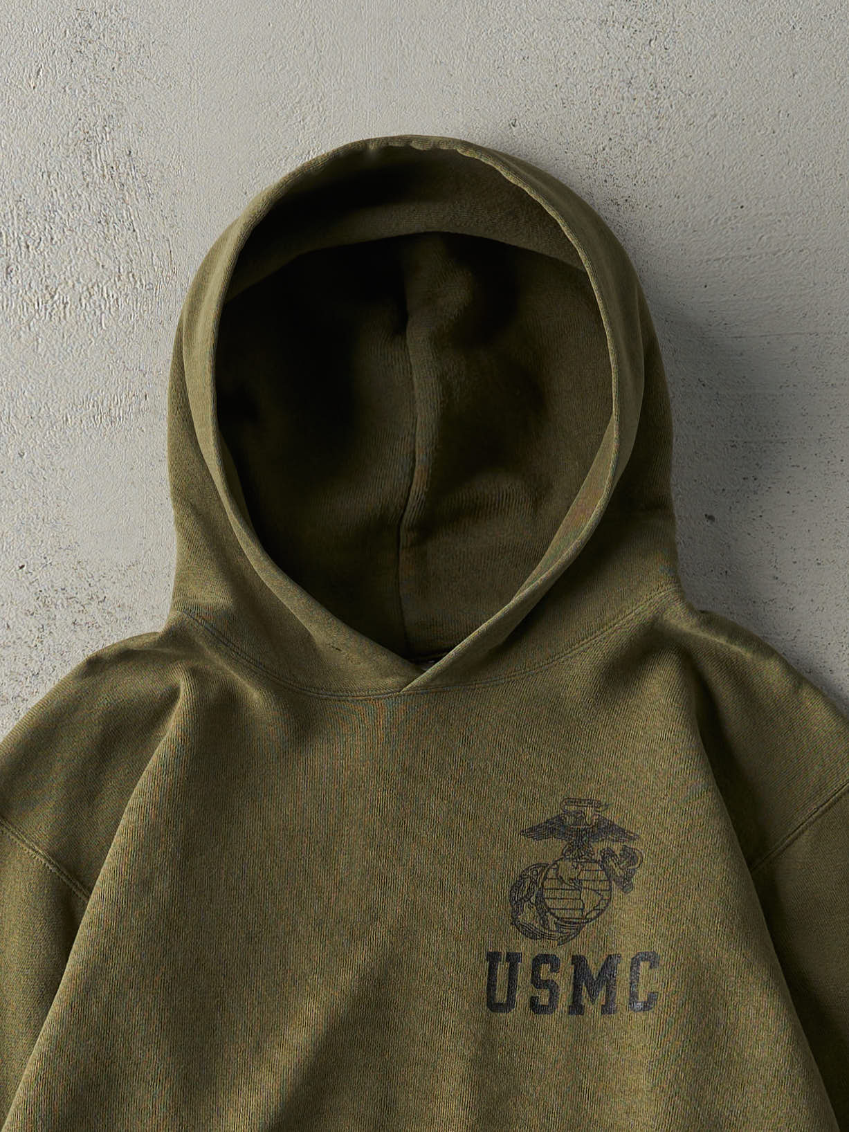 Vintage 90s Army Green USMC Hoodie (S)