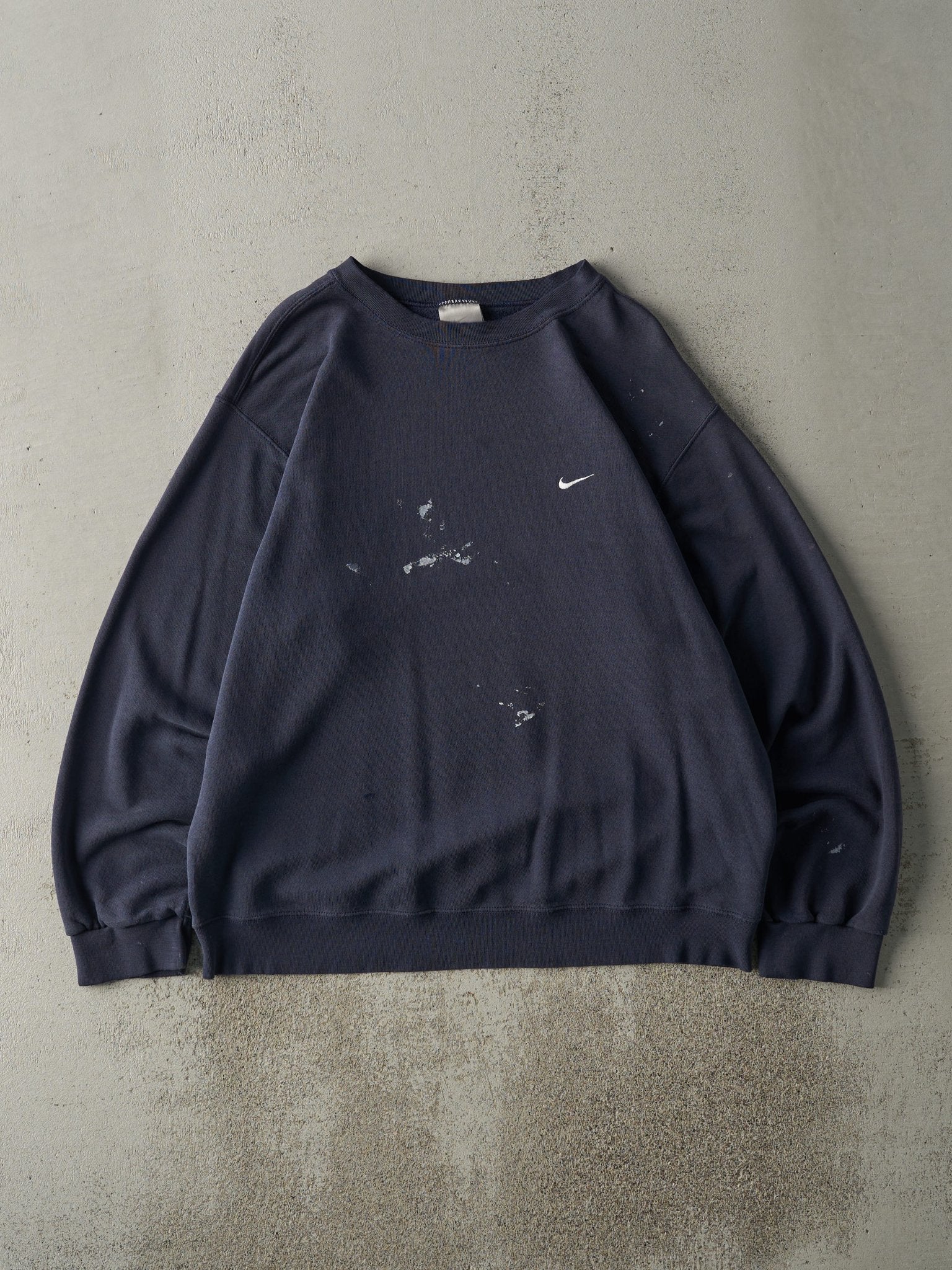 Vintage Y2K Navy Blue Nike Embroidered Crewneck (L)