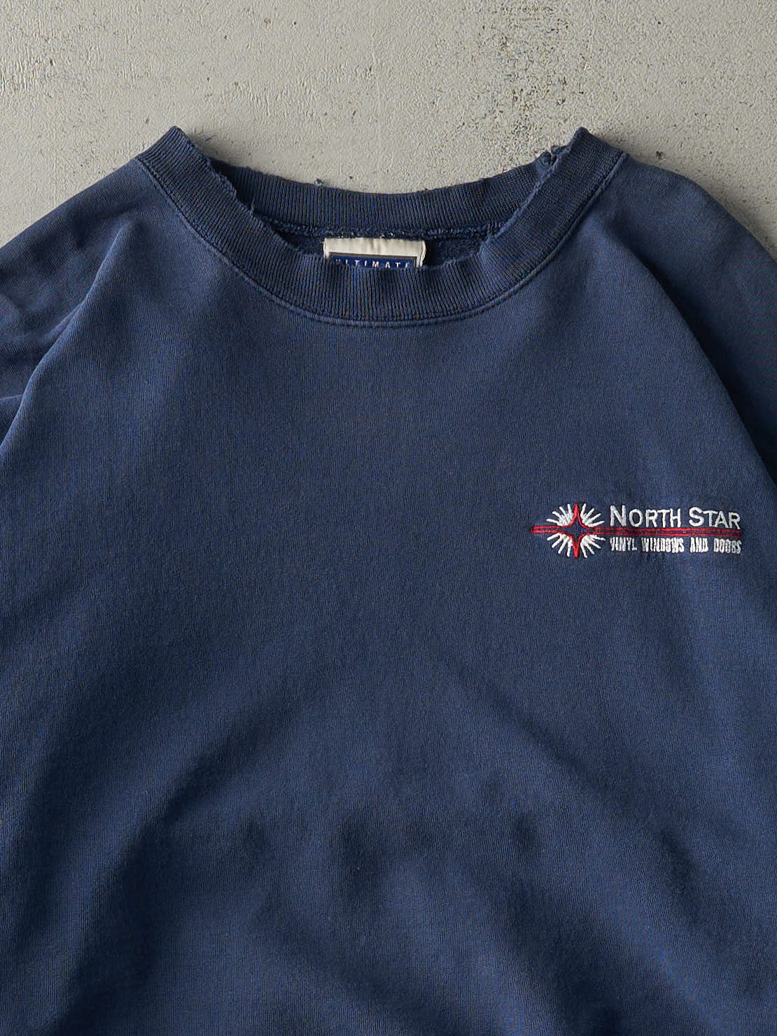 Vintage 90s Navy Blue Embroidered North Star Crewneck (XL)