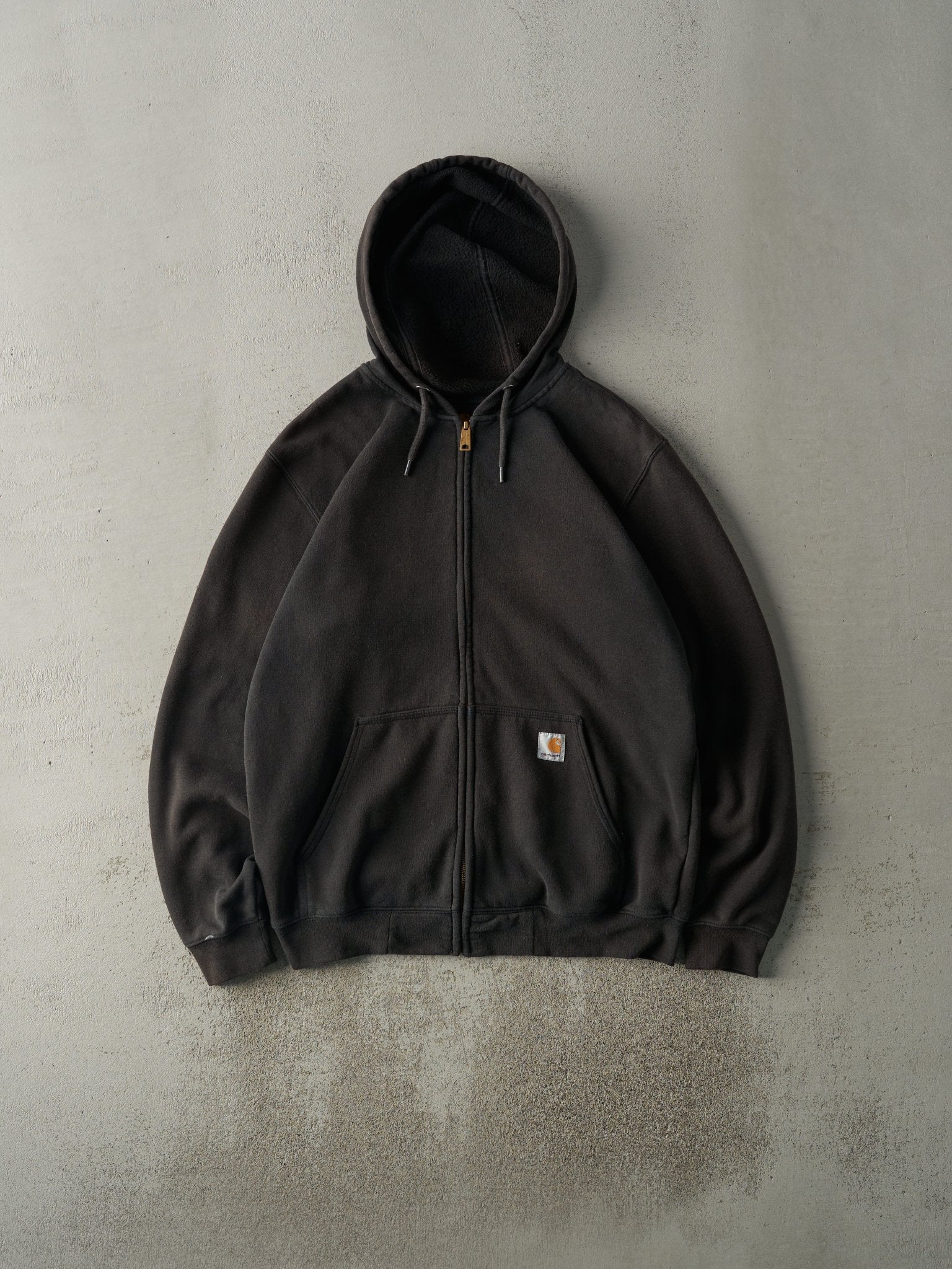 Vintage Y2K Faded Black Carhartt Zip Up Hoodie (M/L)