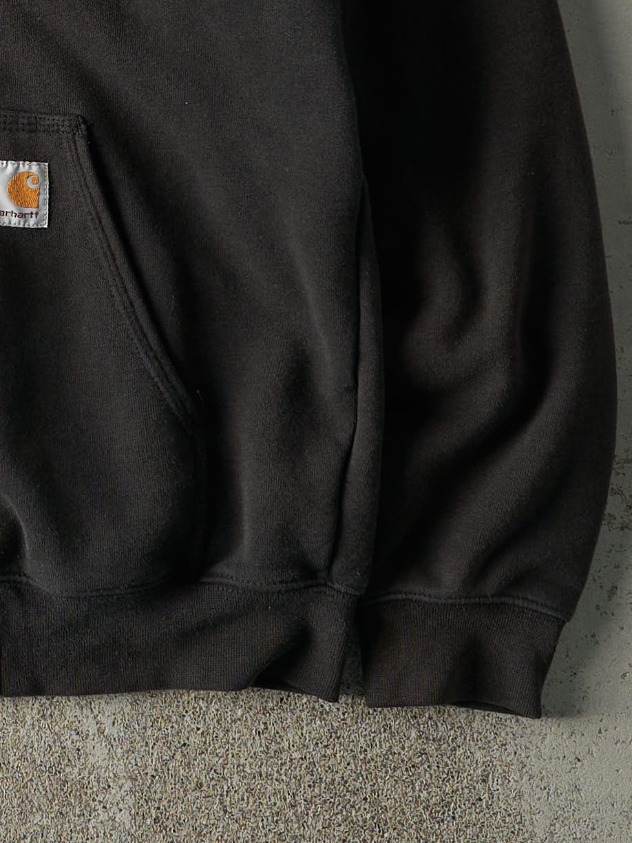 Vintage Y2K Faded Black Carhartt Zip Up Hoodie (M/L)