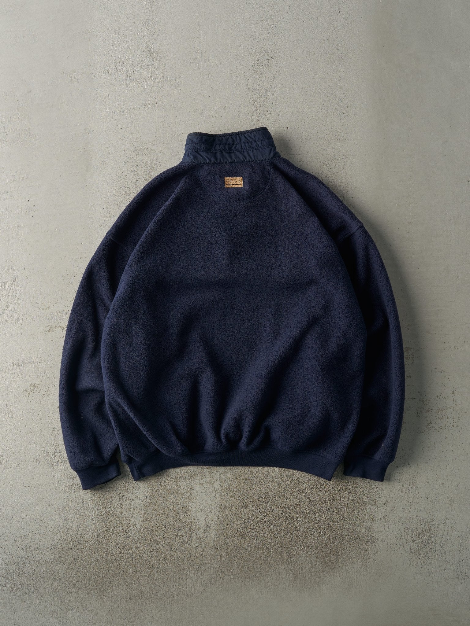 Vintage 90s Navy Blue Embroidered UConn Fleece Quarter Zip (XL)