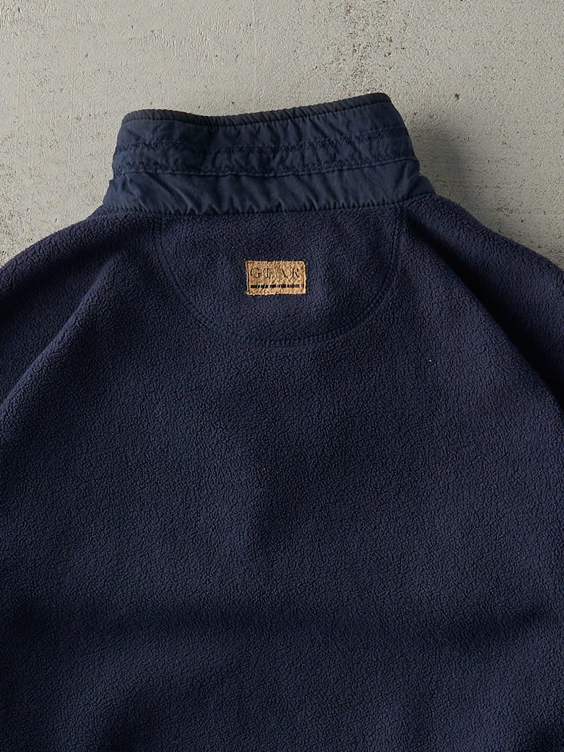 Vintage 90s Navy Blue Embroidered UConn Fleece Quarter Zip (XL)