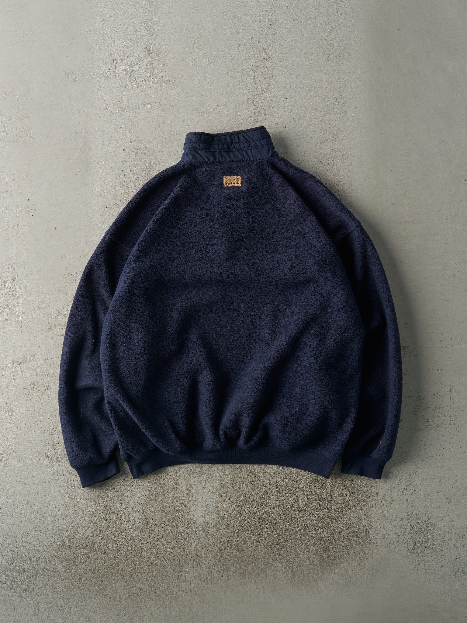 Vintage 90s Navy Blue Embroidered UConn Fleece Quarter Zip (XL)