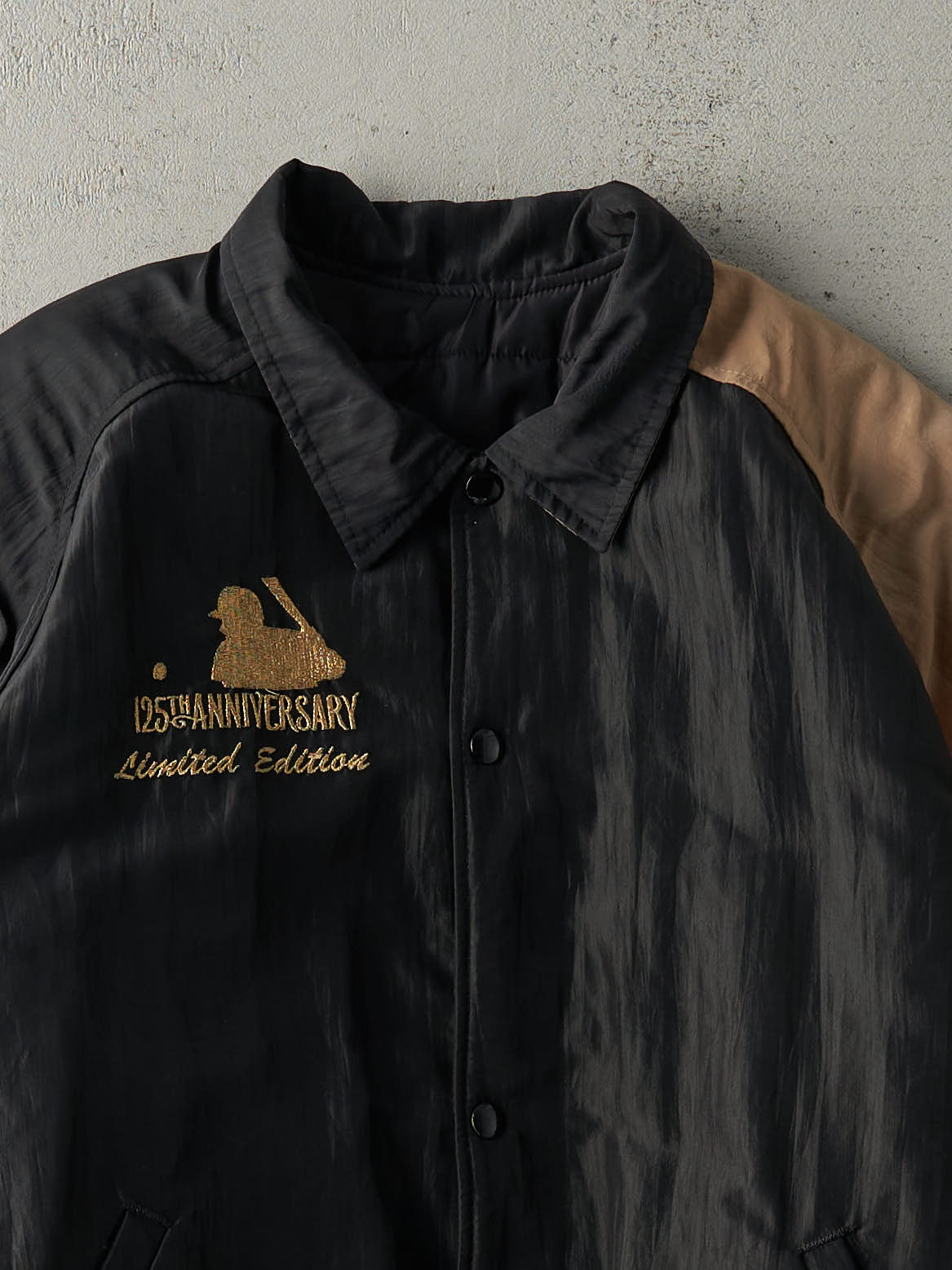 Vintage 90s Black & Beige MLB 125th Anniversary Jacket (L/XL)