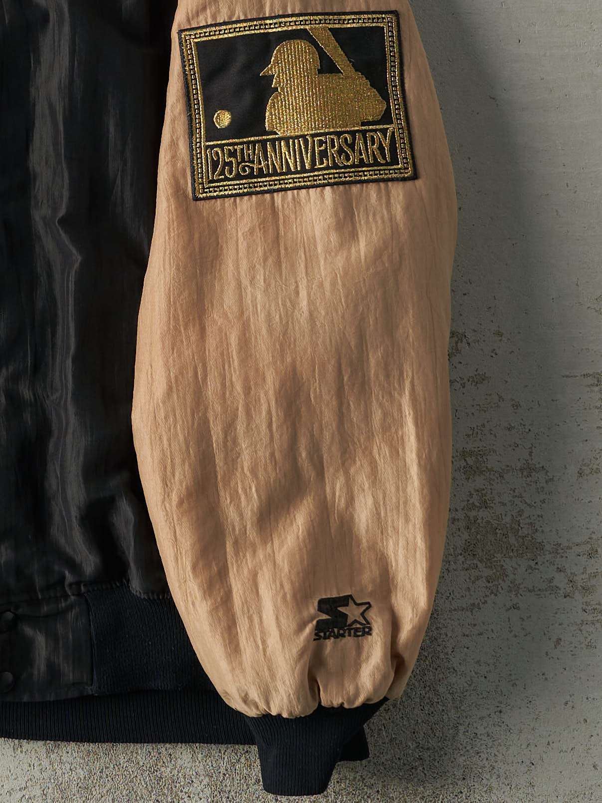 Vintage 90s Black & Beige MLB 125th Anniversary Jacket (L/XL)