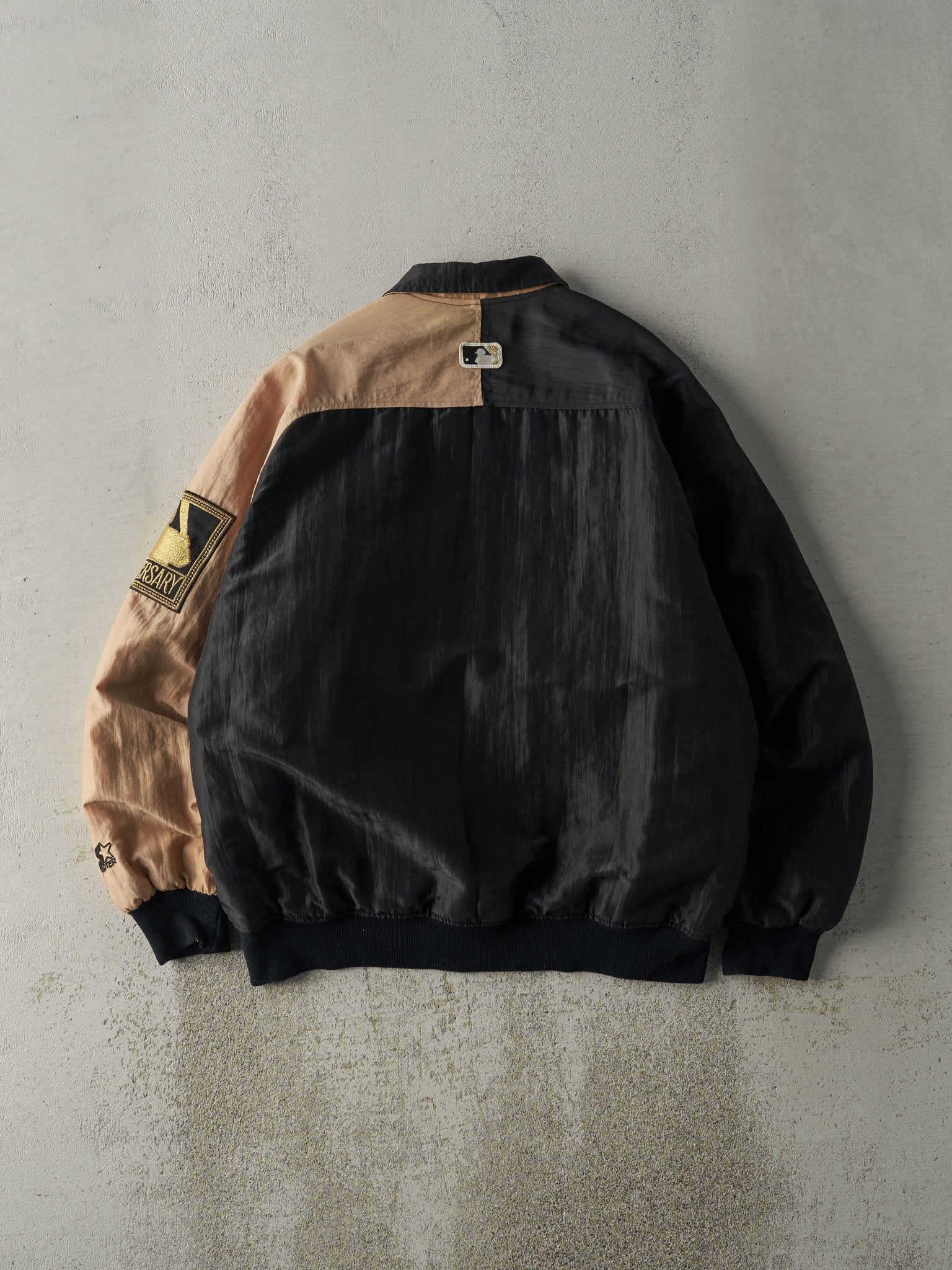 Vintage 90s Black & Beige MLB 125th Anniversary Jacket (L/XL)