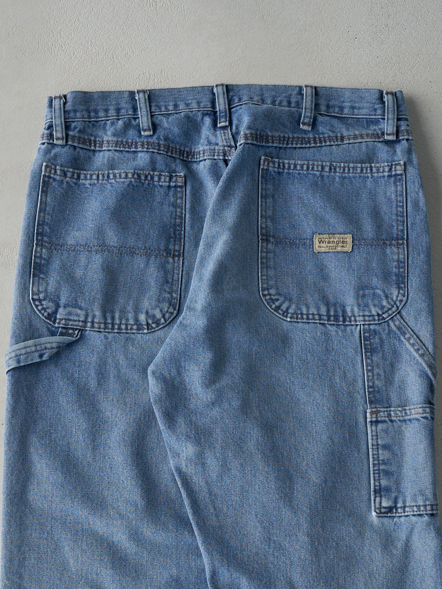 Vintage 90s Light Wash Wrangler Carpenter Jeans (34x28.5)