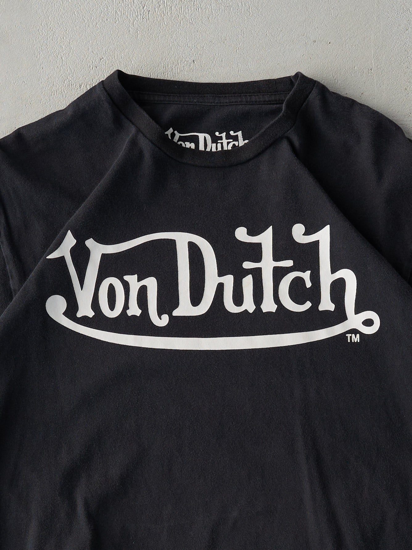 Vintage Y2K Black Von Dutch Logo Tee (S)