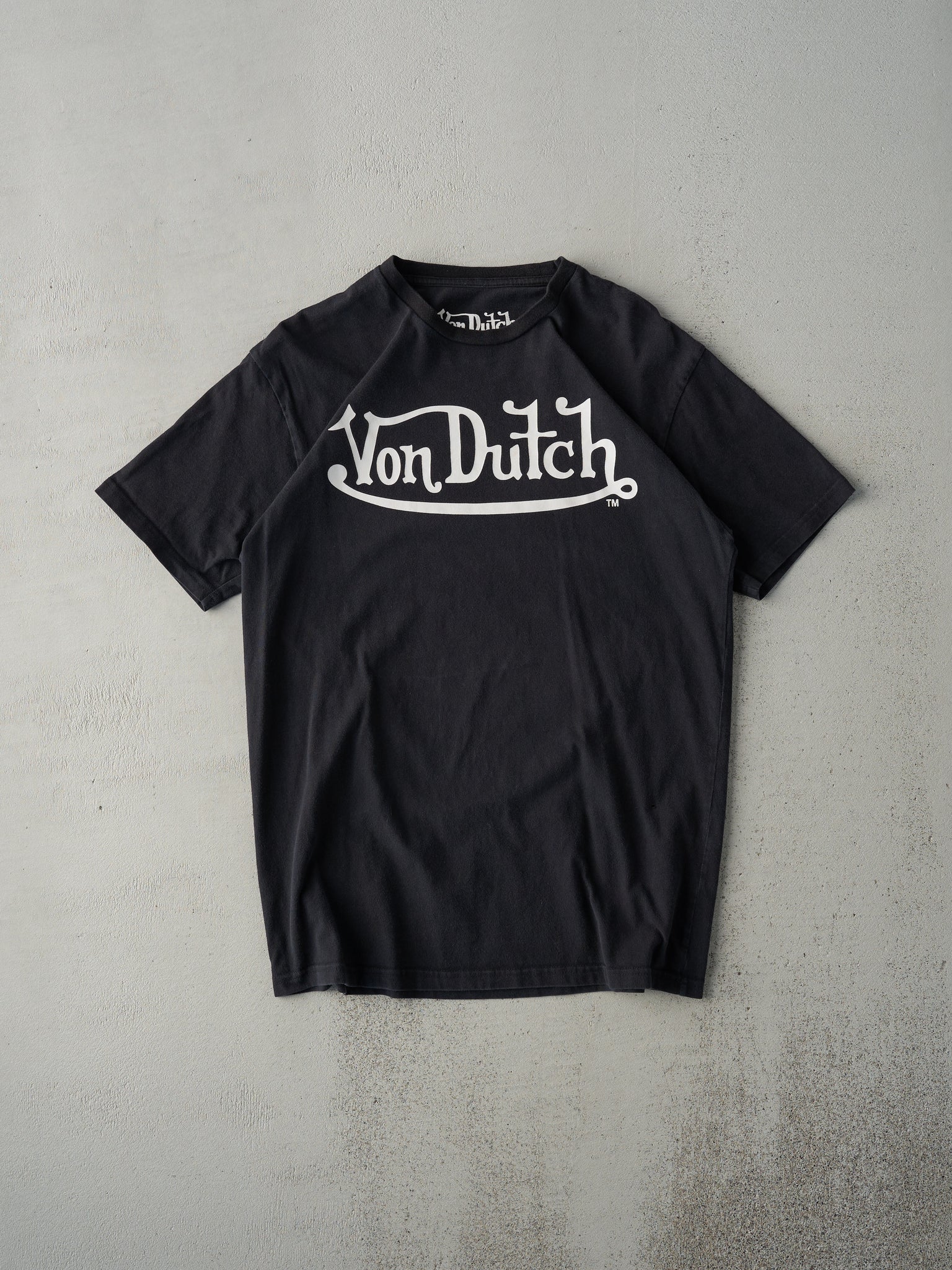 Vintage Y2K Black Von Dutch Logo Tee (S)