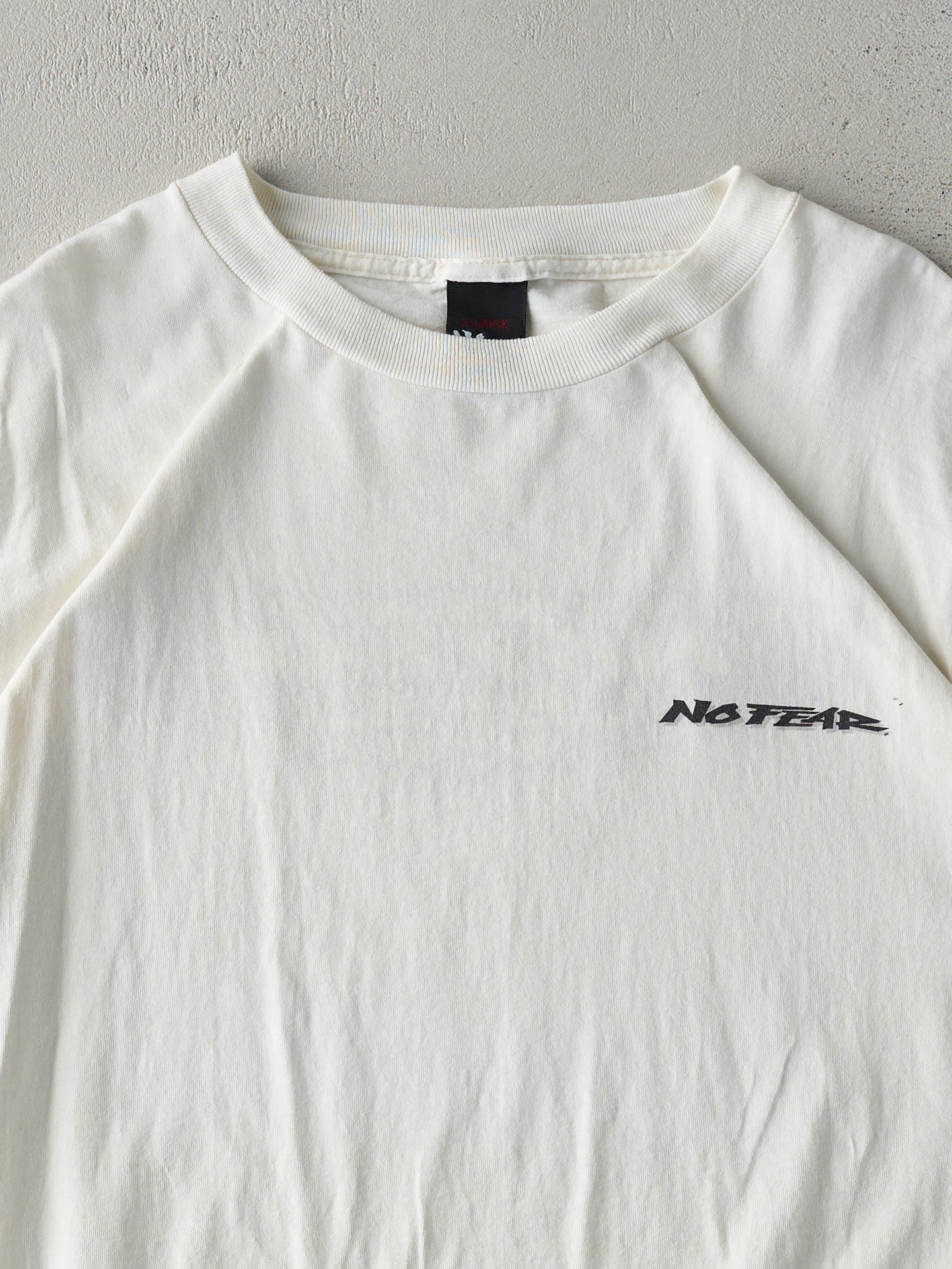 Vintage 96' Faded Beige No Fear Logo Tee (L)