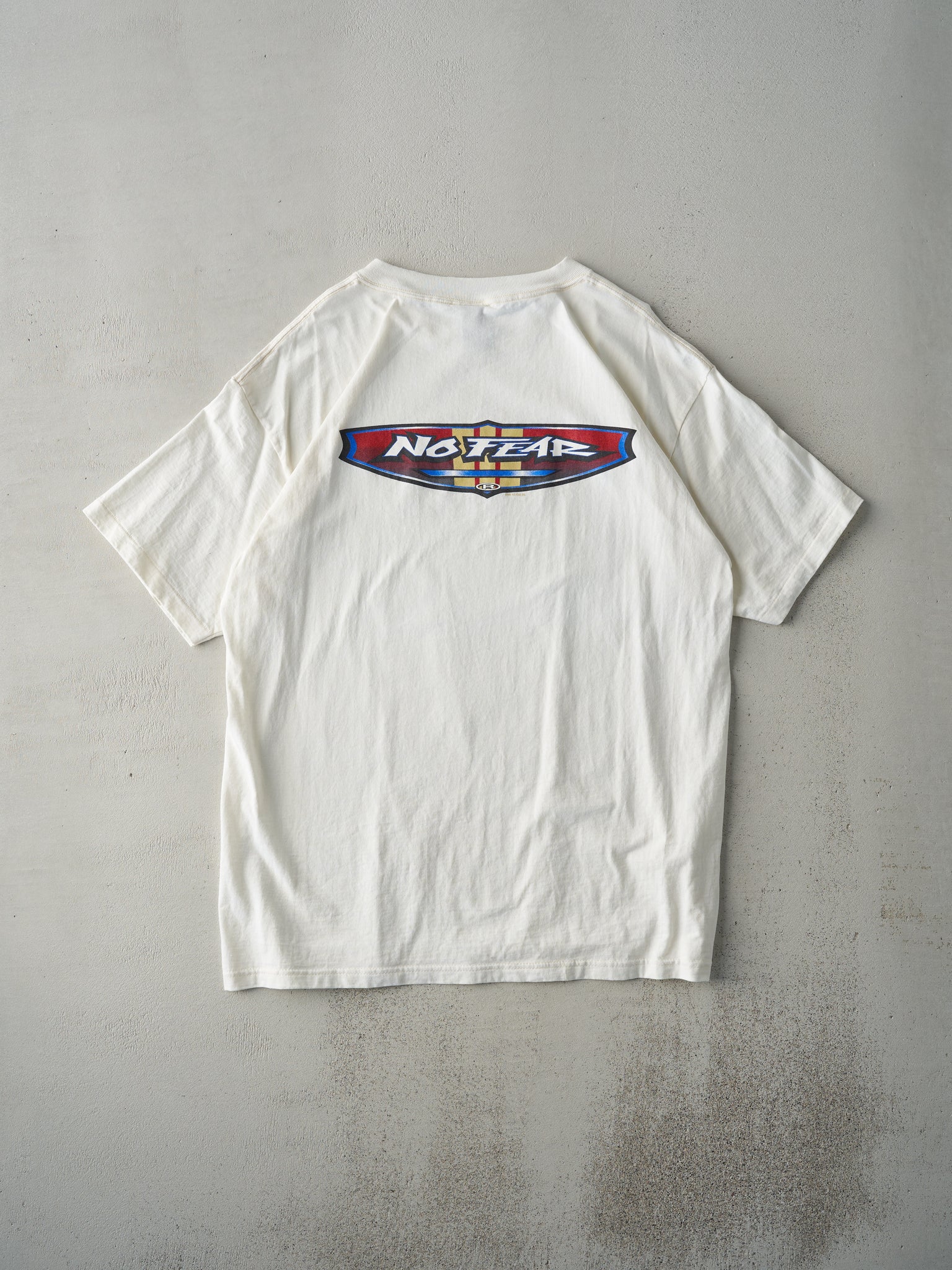 Vintage 96' Faded Beige No Fear Logo Tee (L)