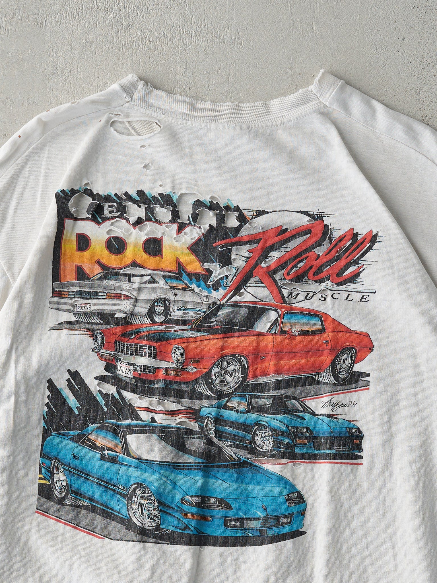 Vintage 90s White Chevrolet Camaro Tee (M/L)