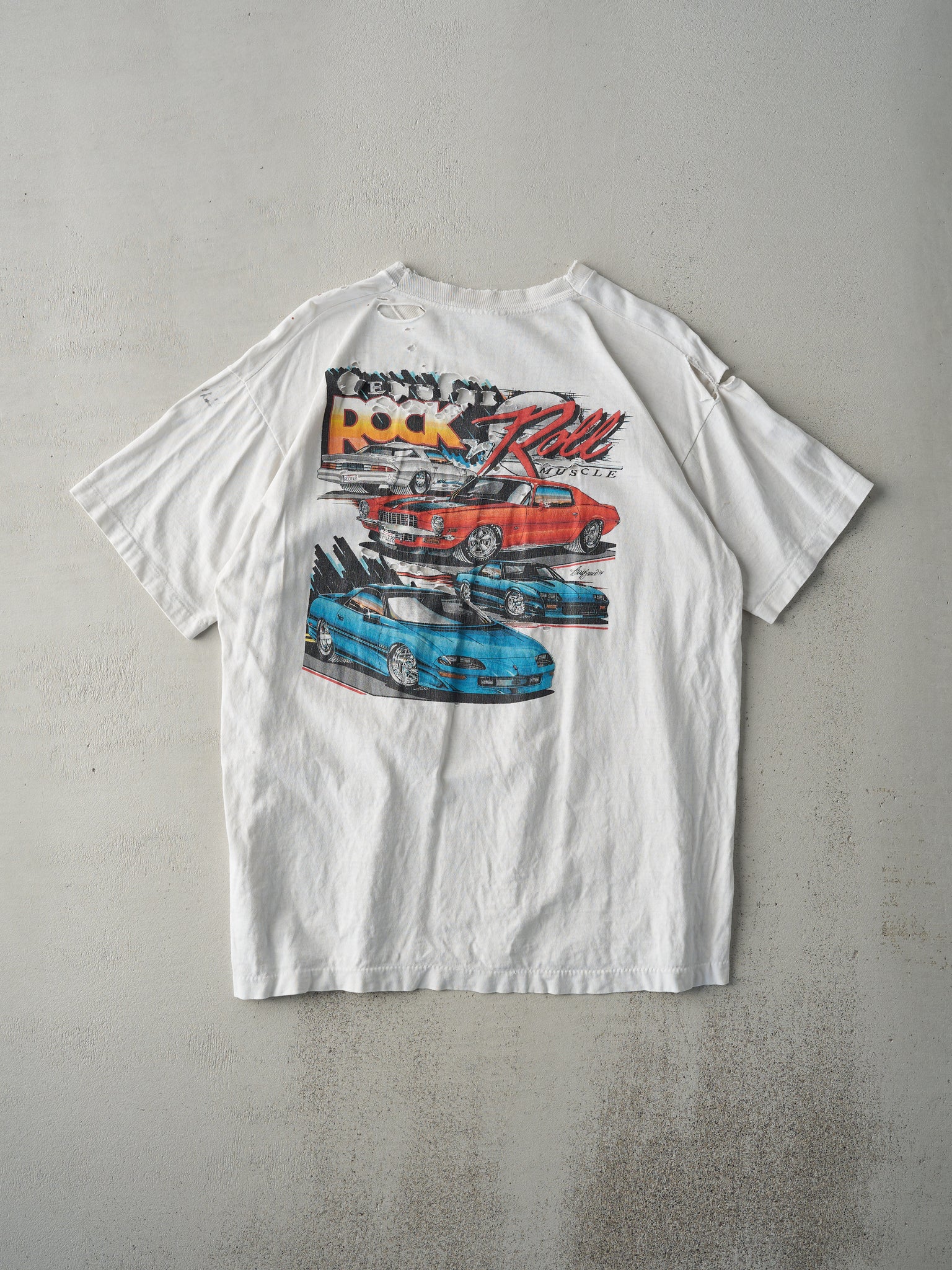 Vintage 90s White Chevrolet Camaro Tee (M/L)