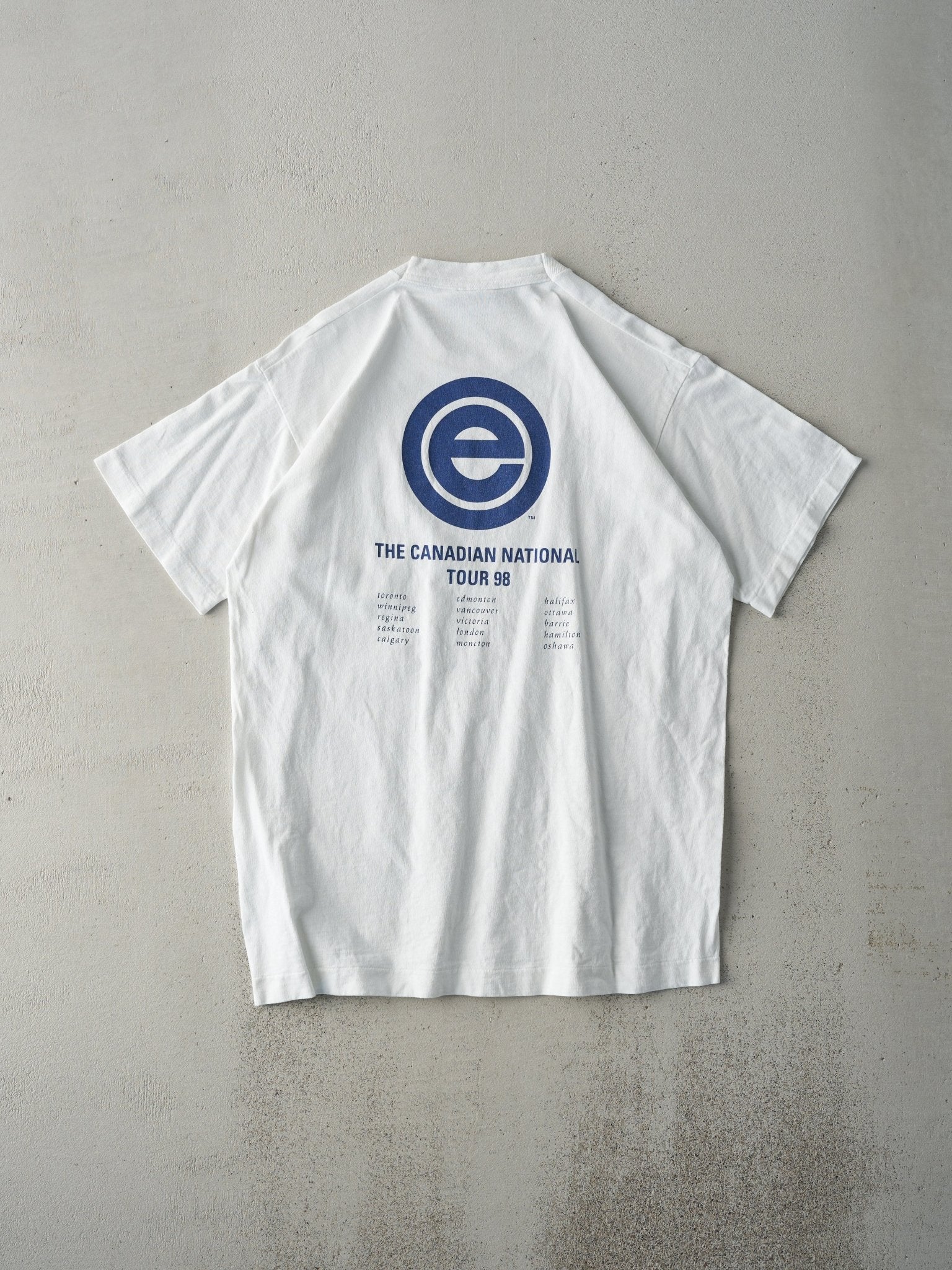 Vintage 98' White Eaton's Model Canadian Tour Single Stitch Tee (S/M)