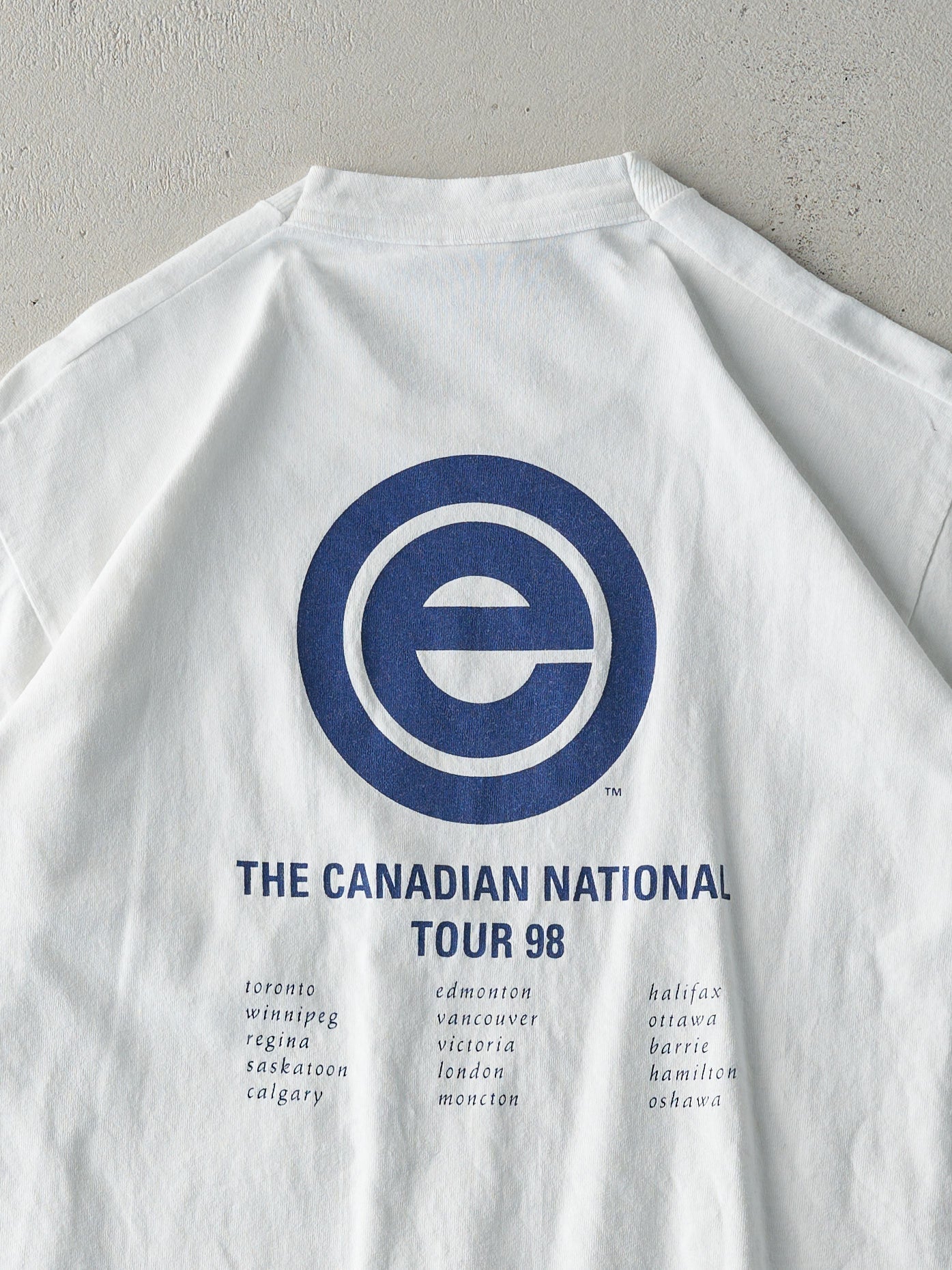 Vintage 98' White Eaton's Model Canadian Tour Single Stitch Tee (S/M)