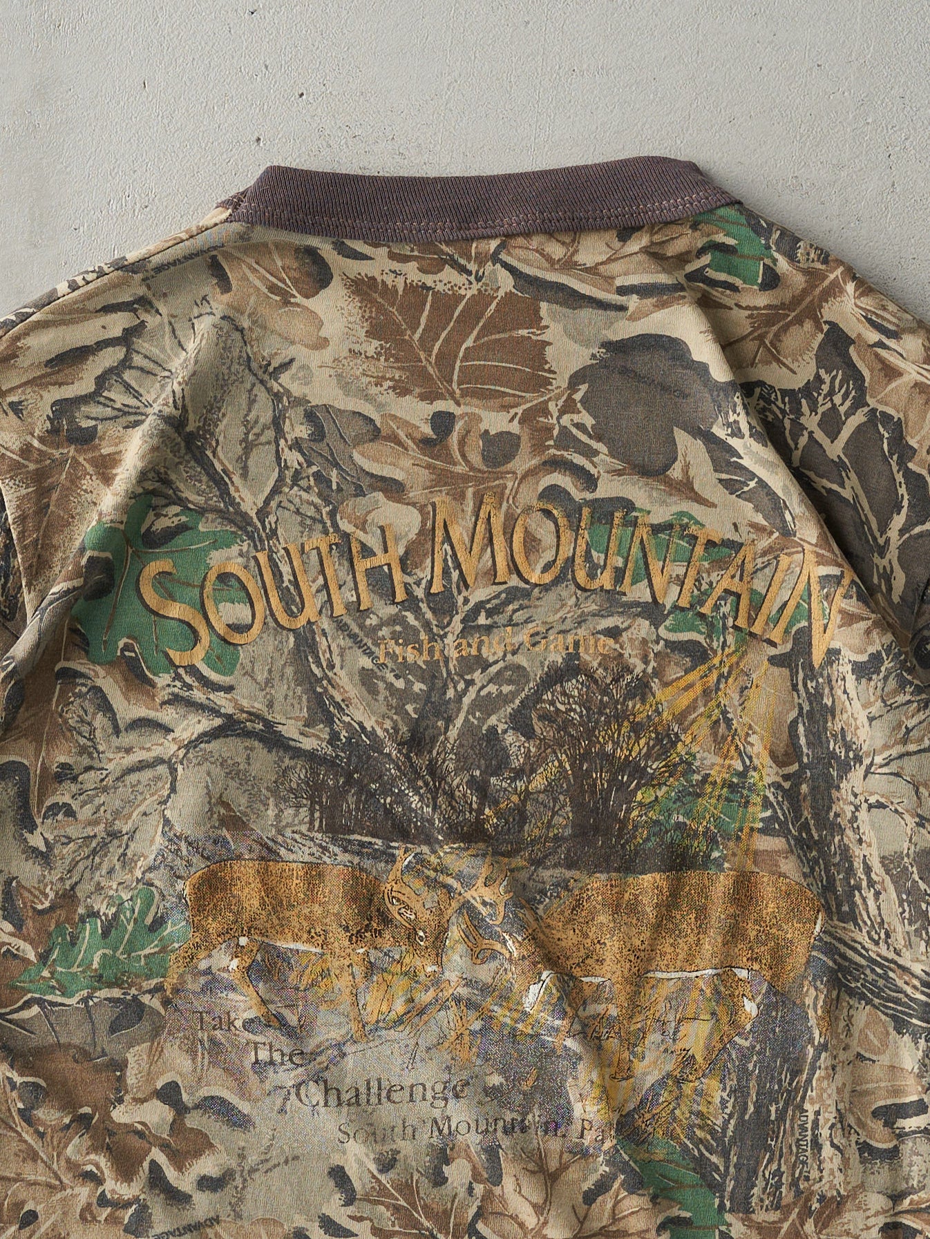 Vintage 90s Faded Brown Advantage x South Mountain Camo Pocket Tee (S/M)