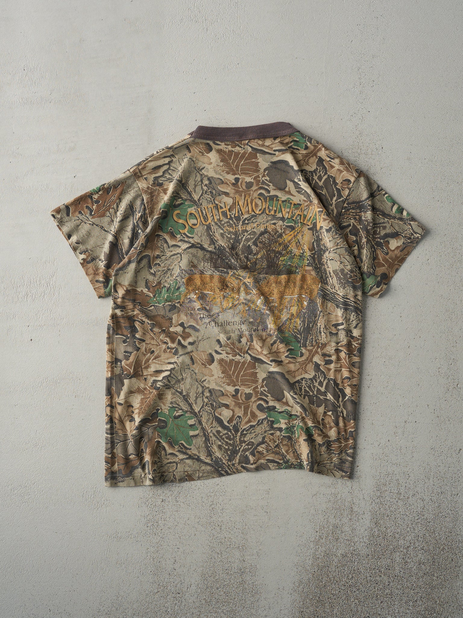 Vintage 90s Faded Brown Advantage x South Mountain Camo Pocket Tee (S/M)