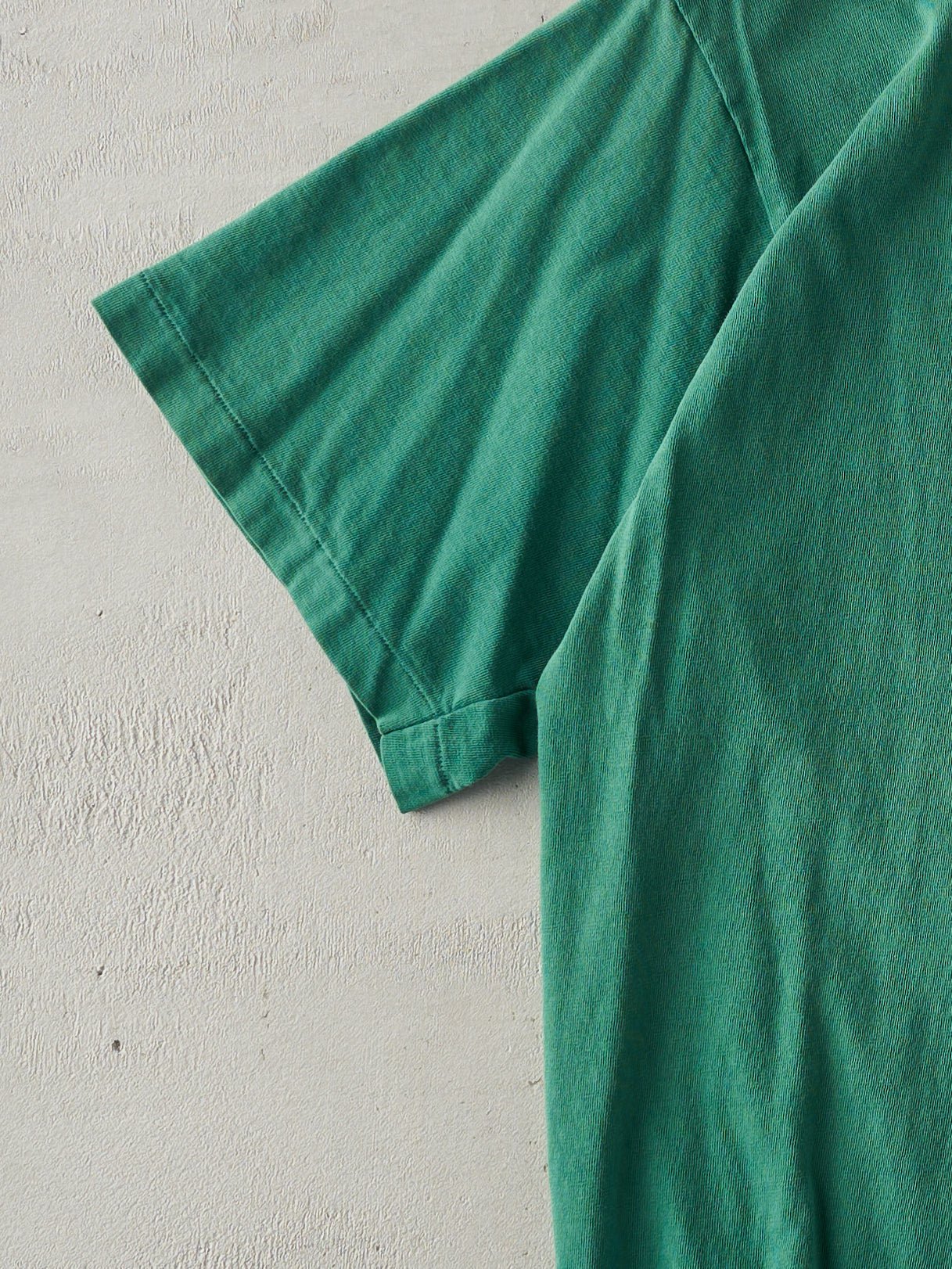 Vintage 90s Green Blank Single Stitch Pocket Tee (M)