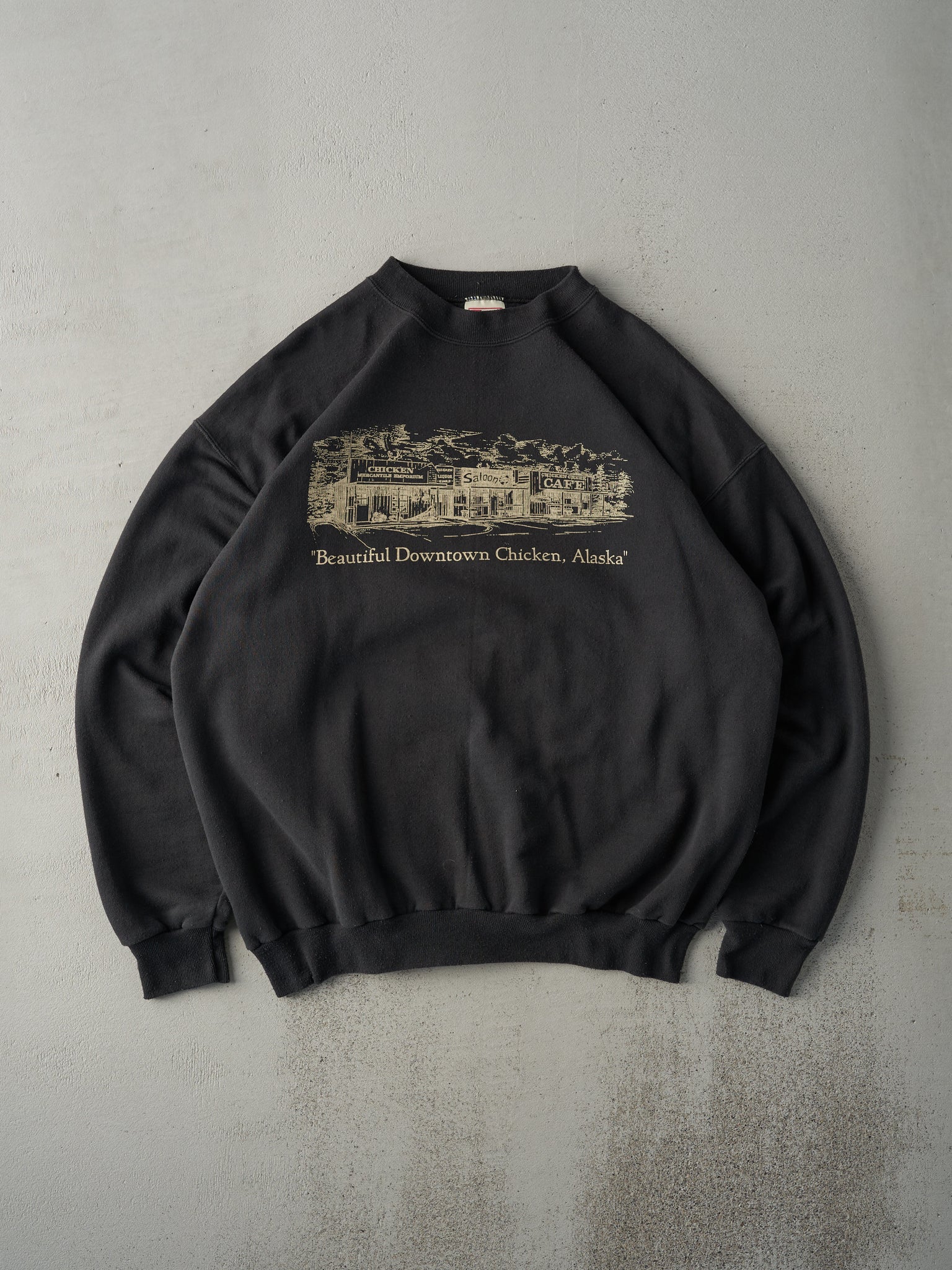 Vintage 90s Black Chicken Alaska Crewneck (L)