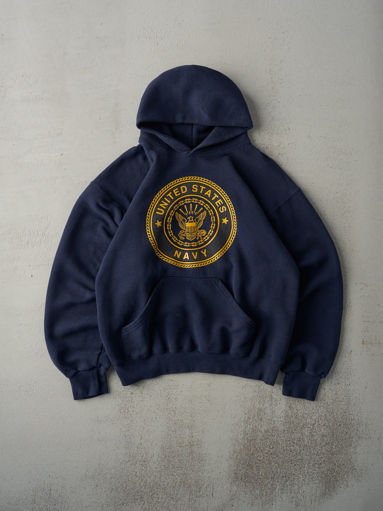 Vintage 90s Navy Blue United States Navy Hoodie (M)