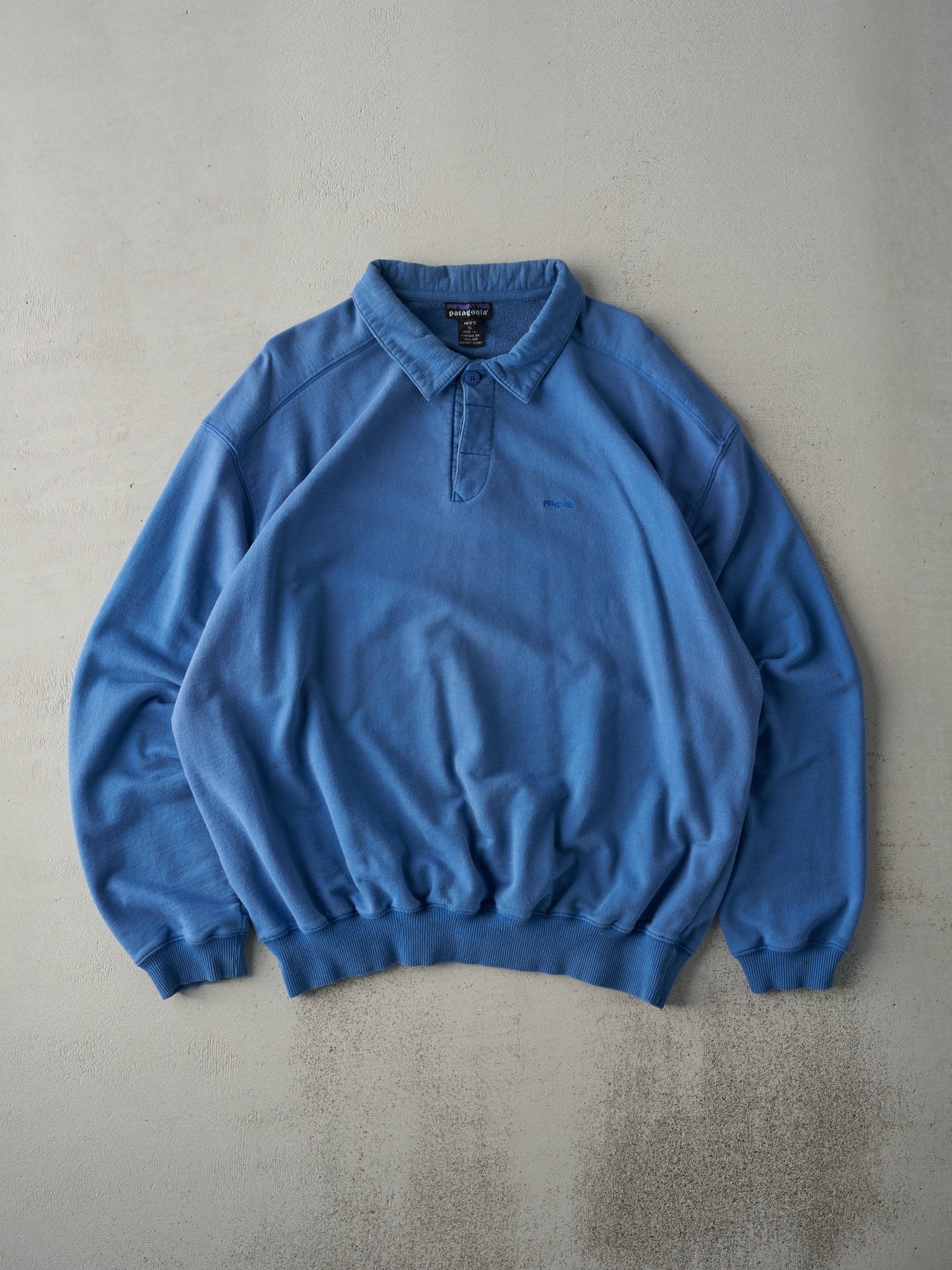 Vintage 90s Blue Quarter Button Patagonia Crewneck (L)