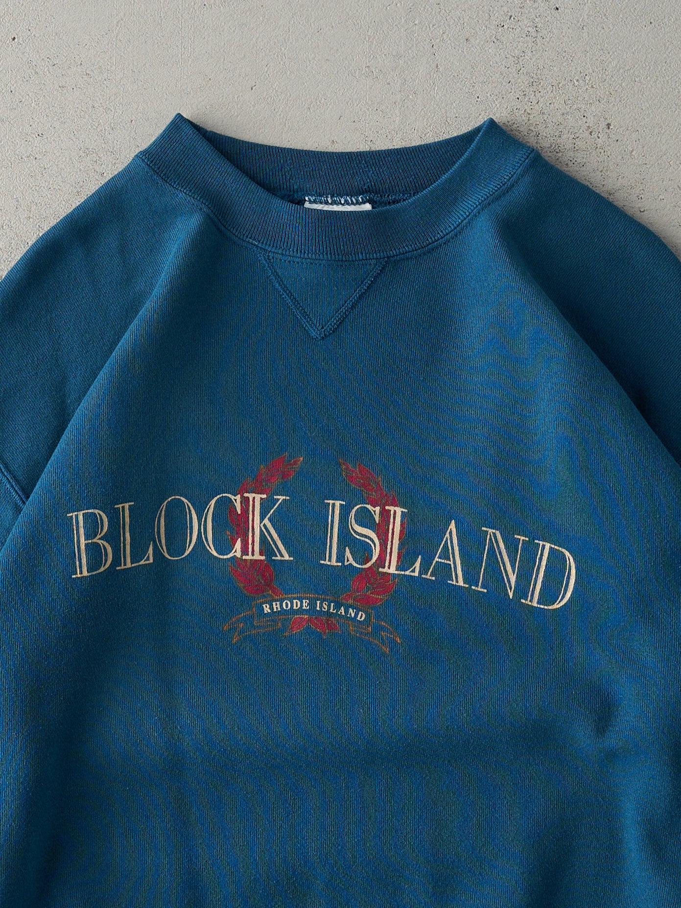 Vintage 90s Deep Teal Block Island Rhode Island Crewneck (M)