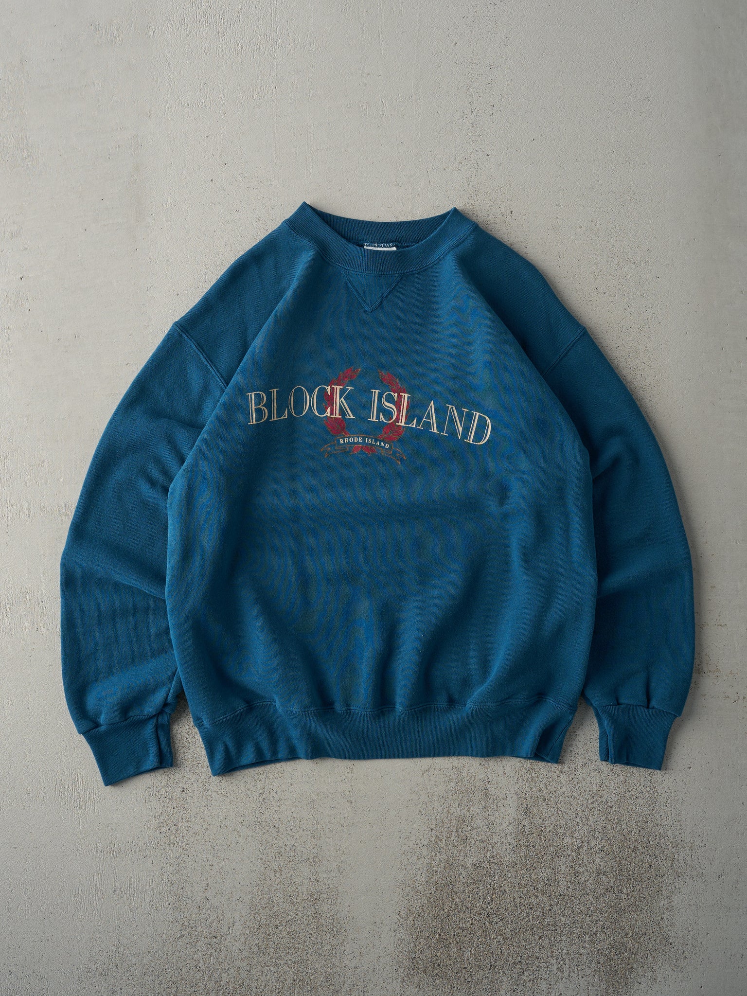 Vintage 90s Deep Teal Block Island Rhode Island Crewneck (M)