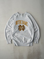 Vintage 90s Heather Grey Notre Dame Champions Reverse Weave Crewneck (M)