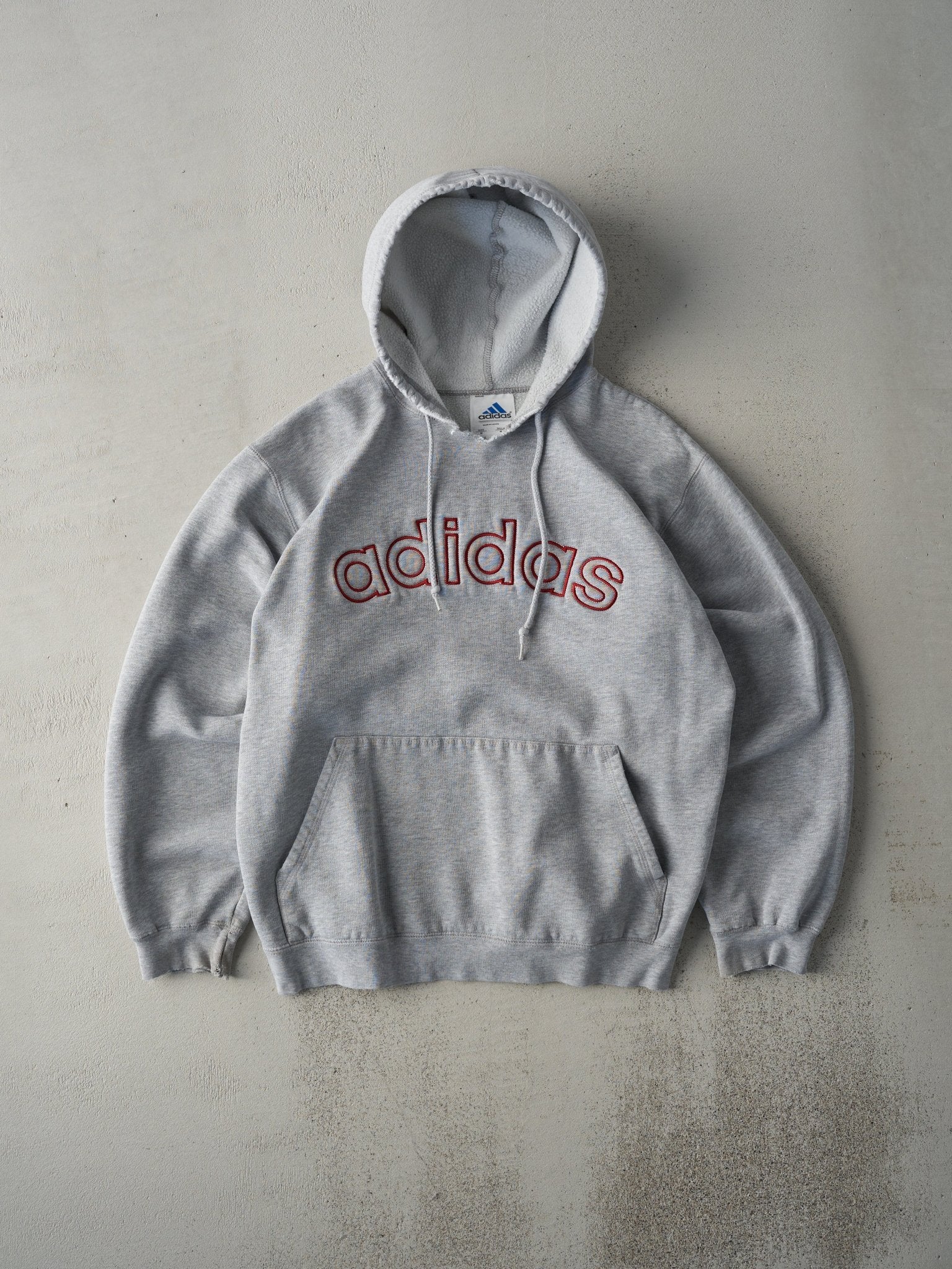 Vintage 90s Heather Grey Adidas Logo Hoodie (M)